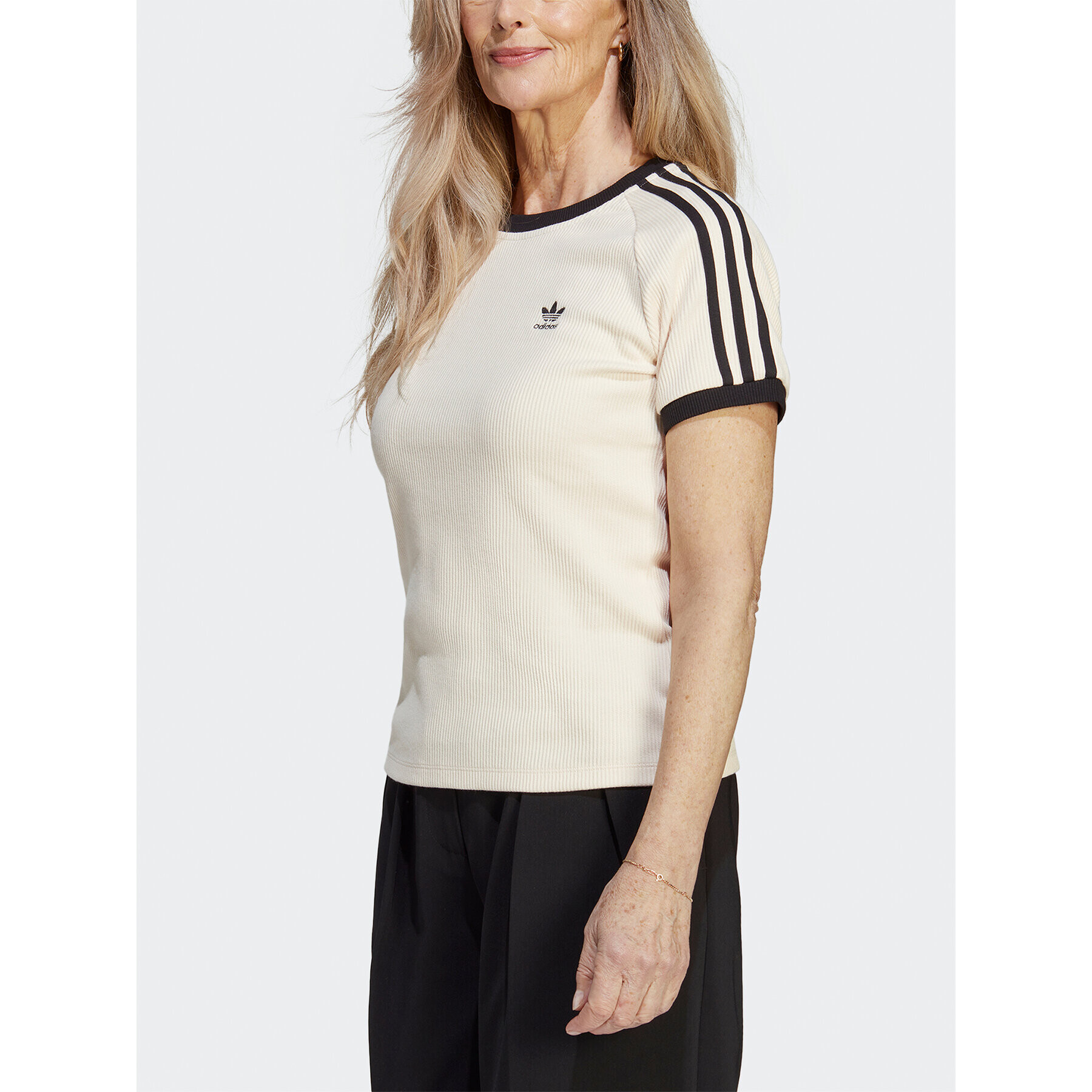 adidas Тишърт 3-Stripes Slim T-Shirt IC5463 Бежов - Pepit.bg