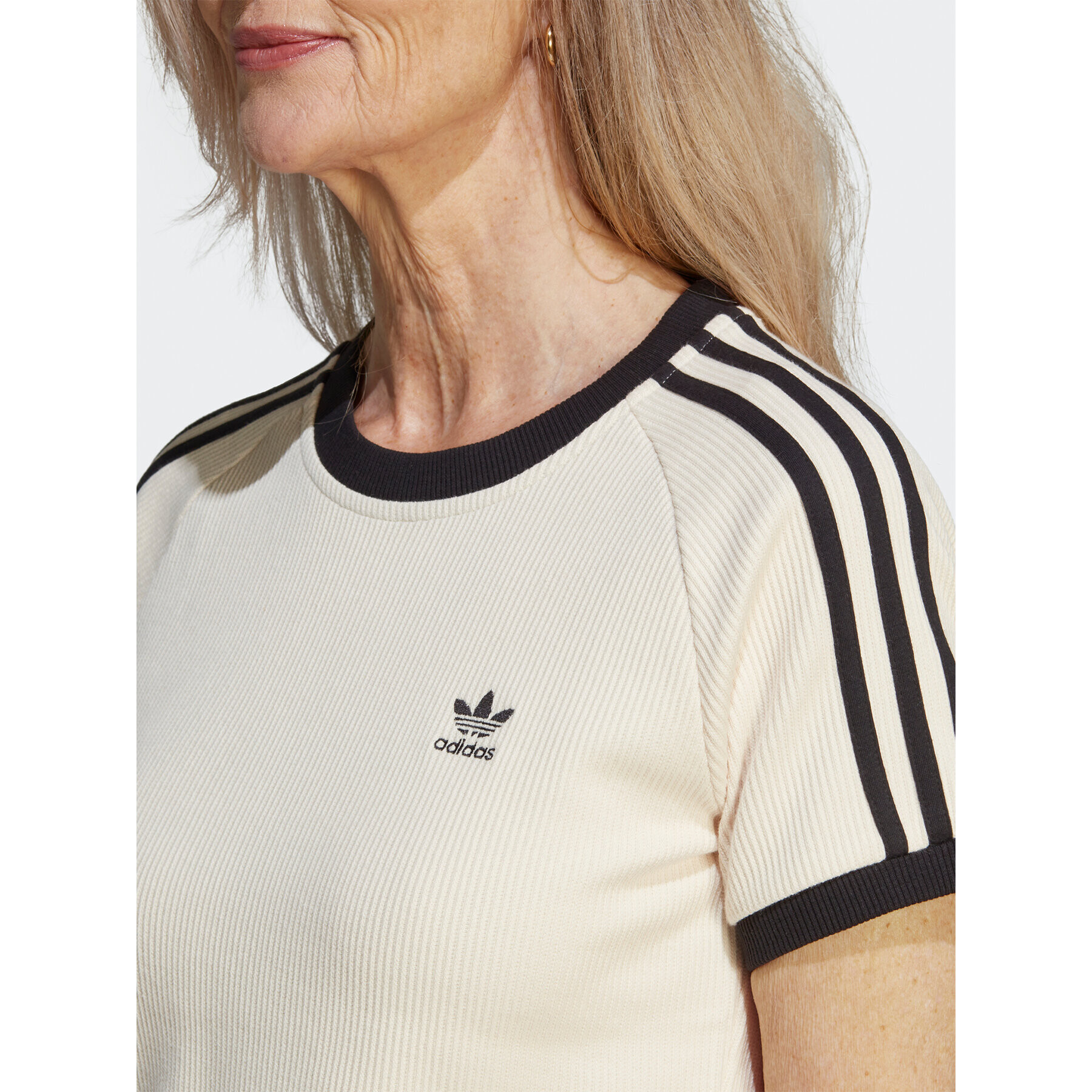 adidas Тишърт 3-Stripes Slim T-Shirt IC5463 Бежов - Pepit.bg