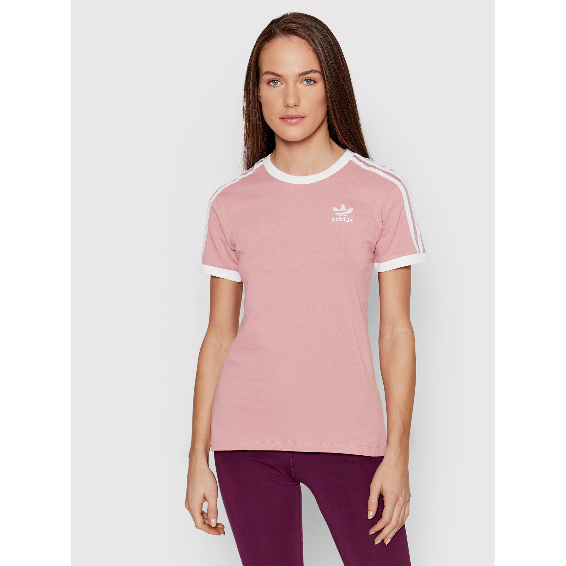 adidas Тишърт adicolor Classics 3-Stripes HB9485 Розов Regular Fit - Pepit.bg