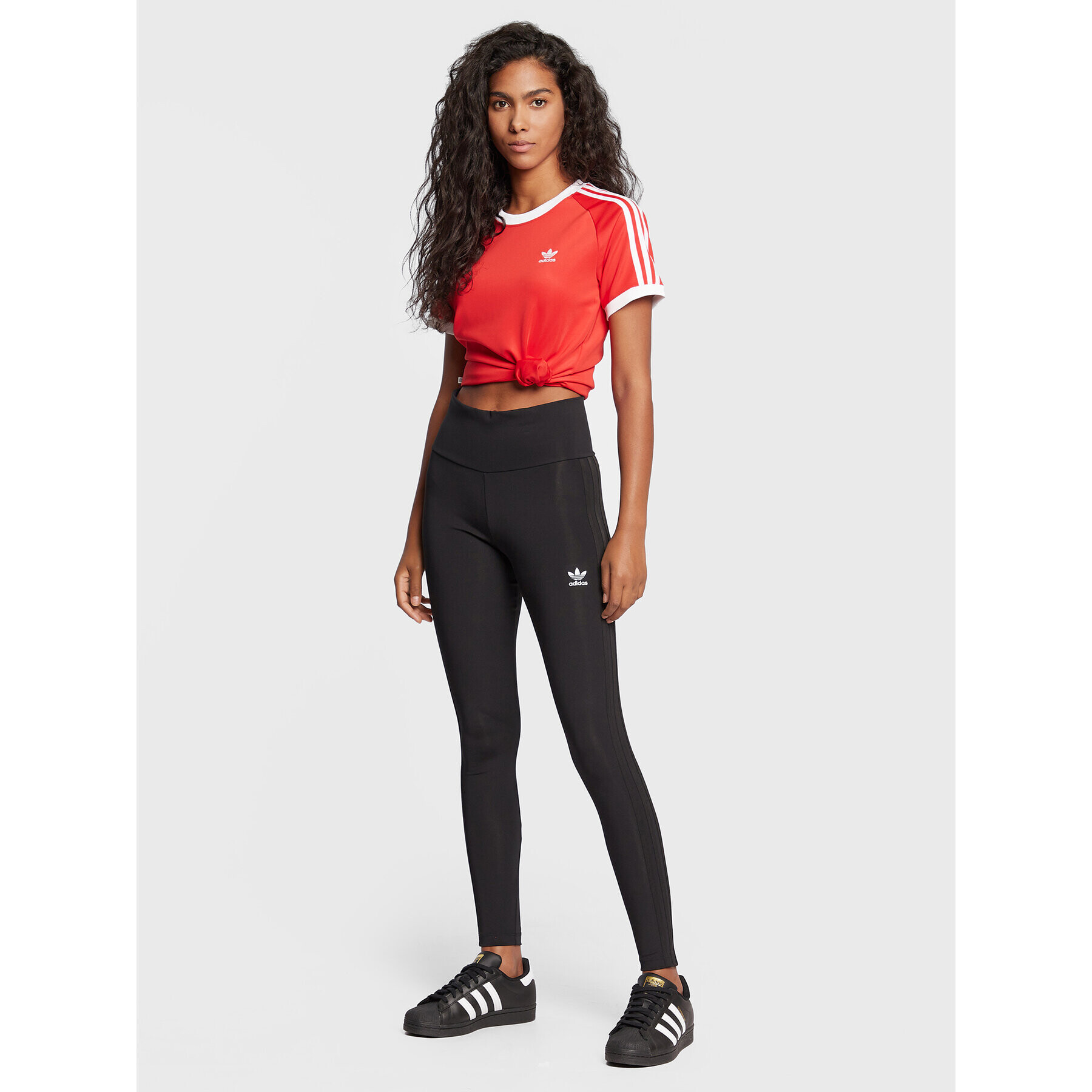 adidas Тишърт adicolor Classics 3-Stripes HM6413 Червен Slim Fit - Pepit.bg