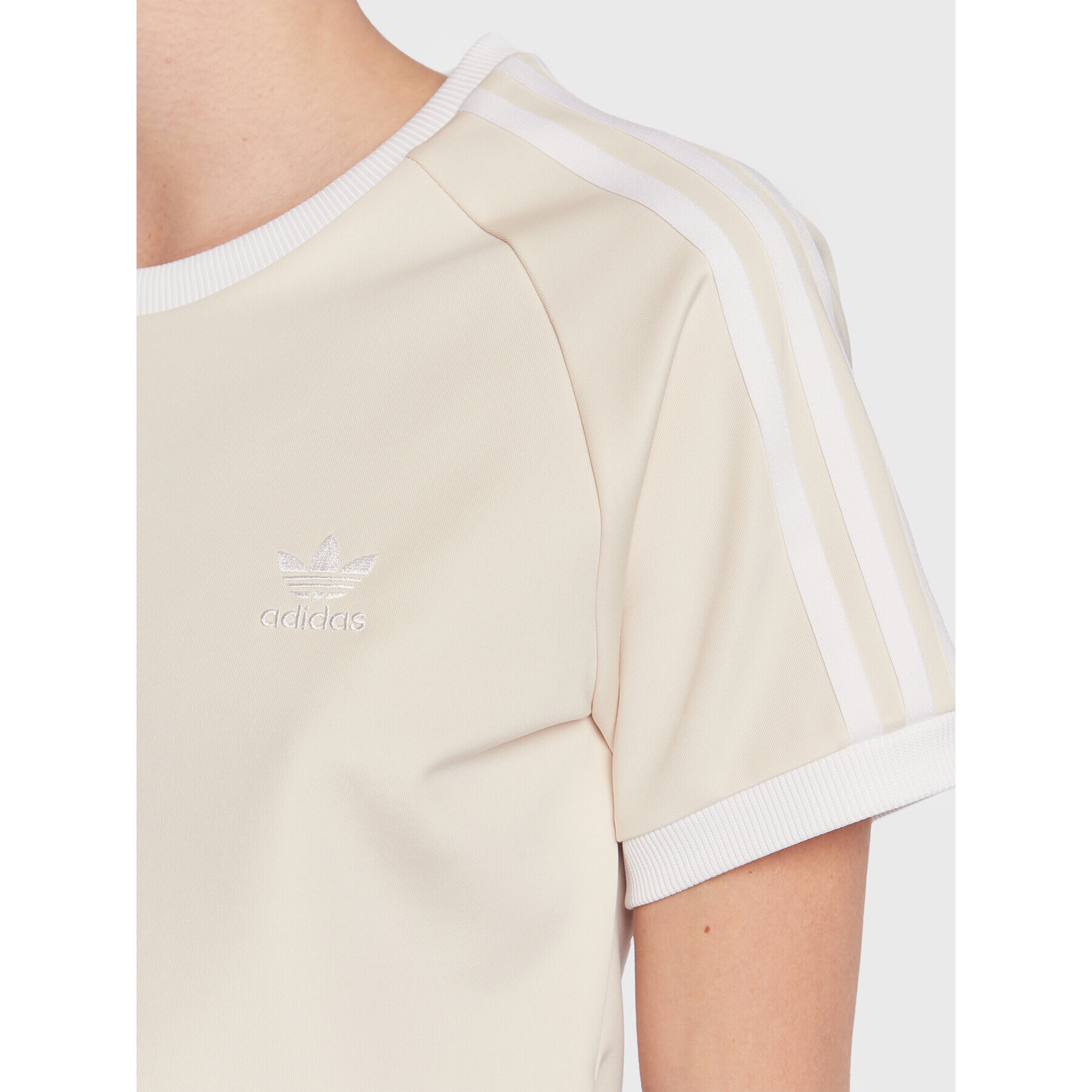 adidas Тишърт Adicolor Classics Slim 3-Stripes T-Shirt IB7440 Бежов Slim Fit - Pepit.bg