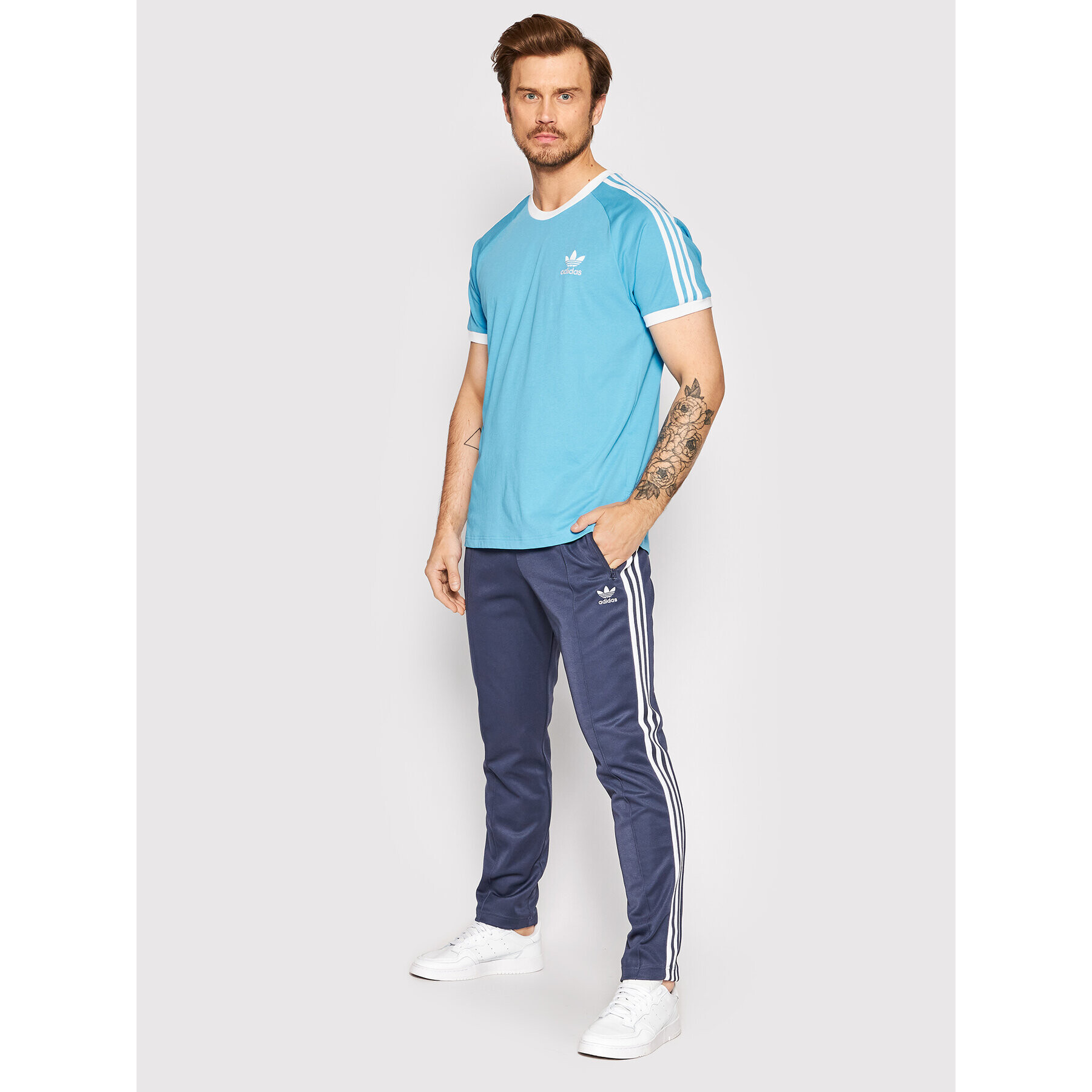 adidas Тишърт adicolor Classics Trace HB9527 Син Slim Fit - Pepit.bg