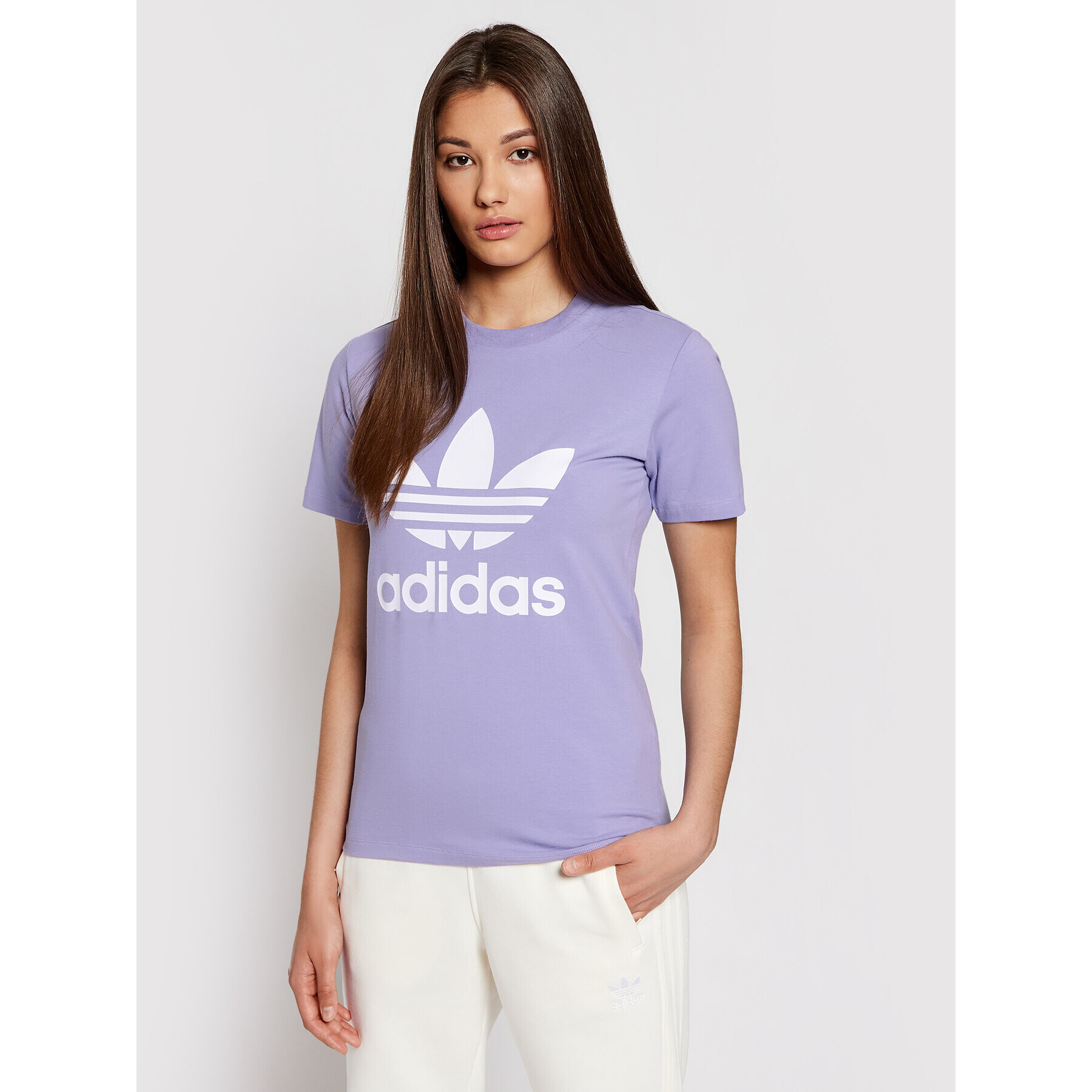 adidas Тишърт adicolor Classics Trefoil GN2905 Виолетов Regular Fit - Pepit.bg