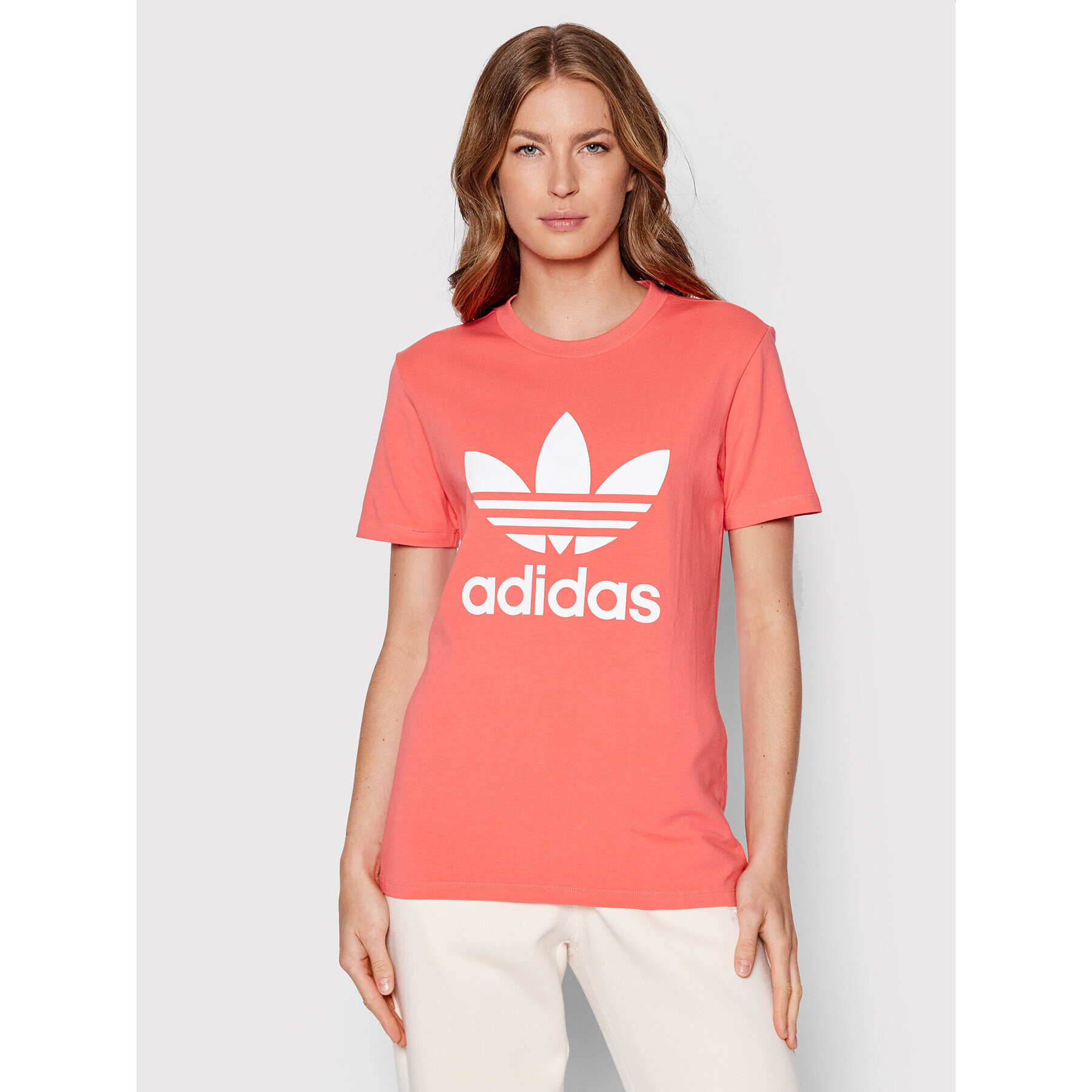 adidas Тишърт adicolor Classics Trefoil HE6871 Оранжев Regular Fit - Pepit.bg
