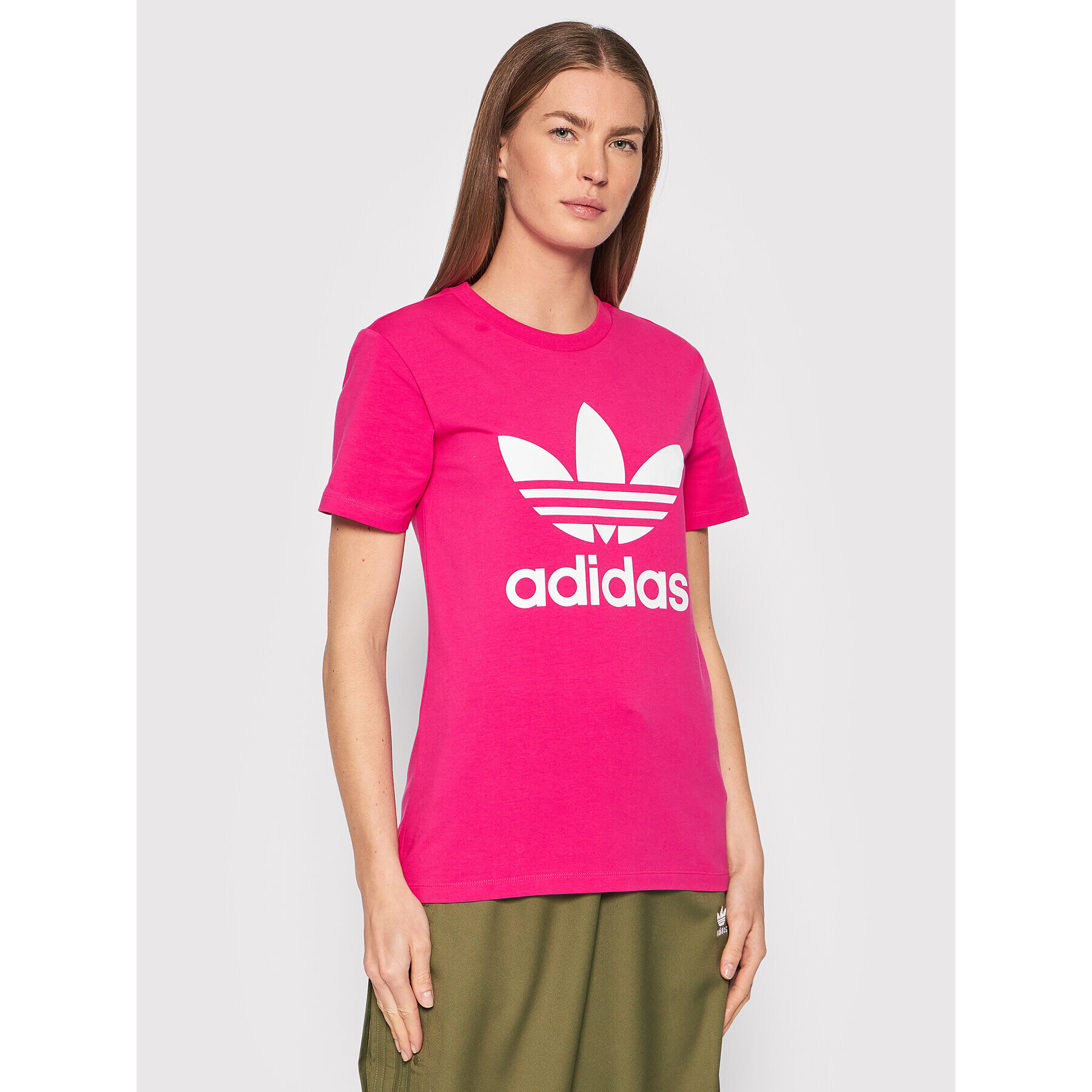 adidas Тишърт adicolor Classics Trefoil HG3785 Розов Regular Fit - Pepit.bg