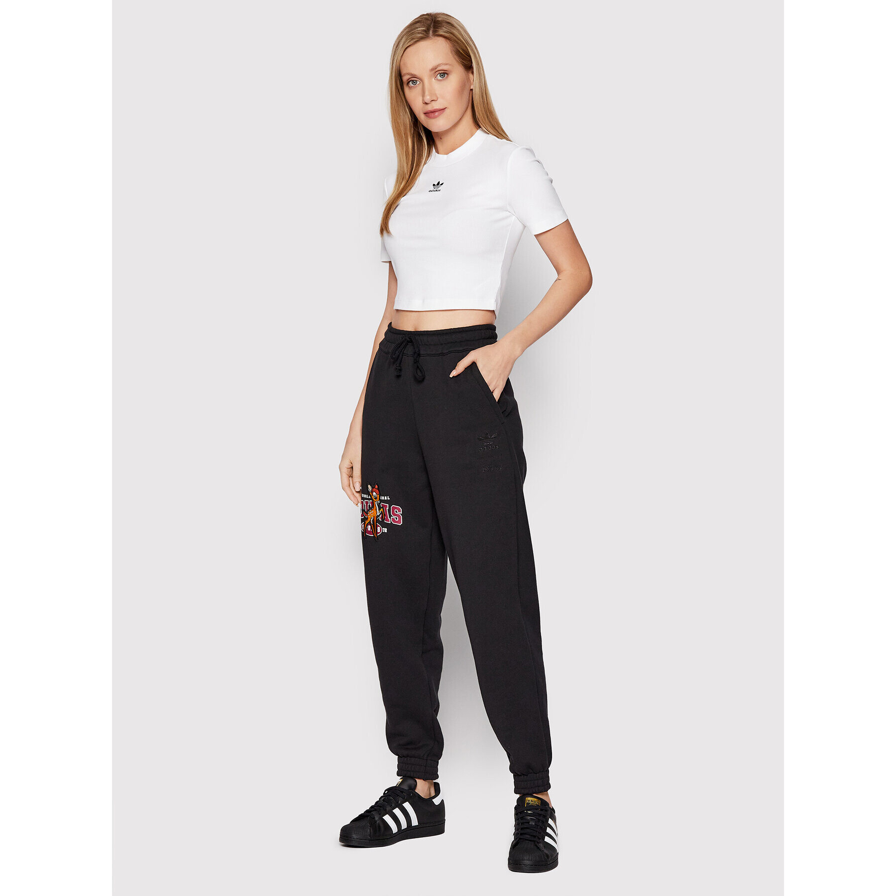 adidas Тишърт adicolor Essentials Rib Cropped HF3394 Бял Regular Fit - Pepit.bg