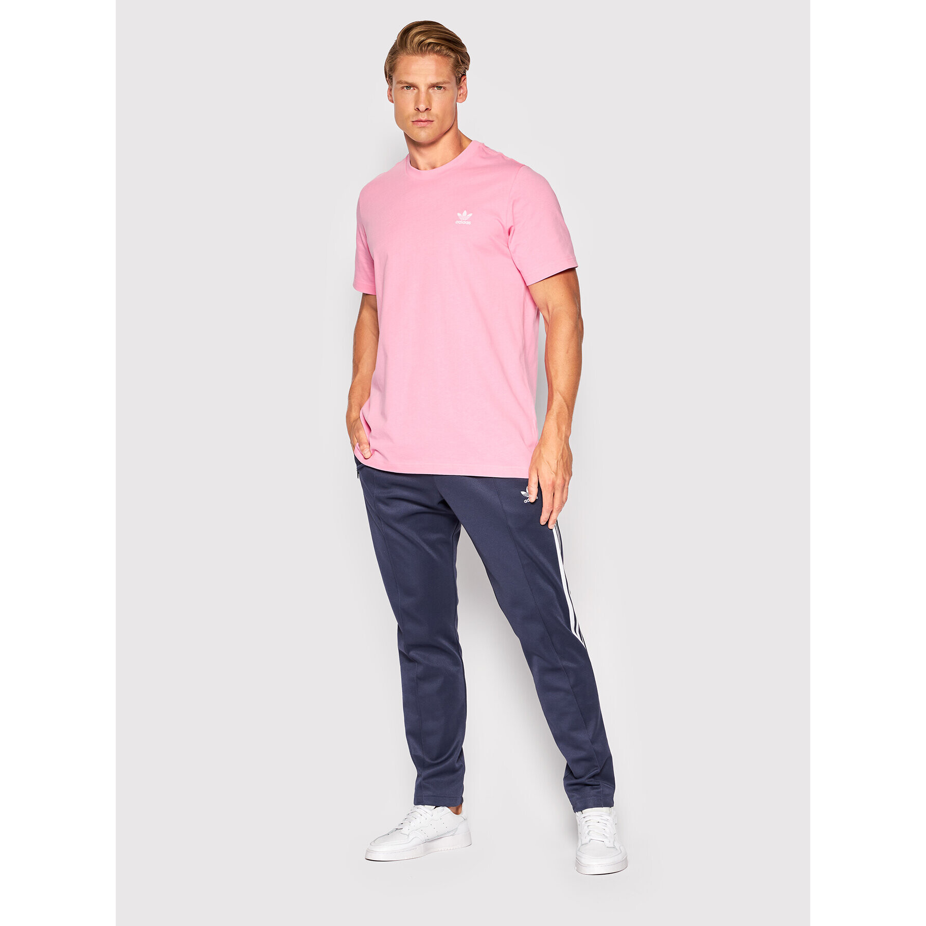 adidas Тишърт adicolor Essentials Trefoil HJ7980 Розов Regular Fit - Pepit.bg