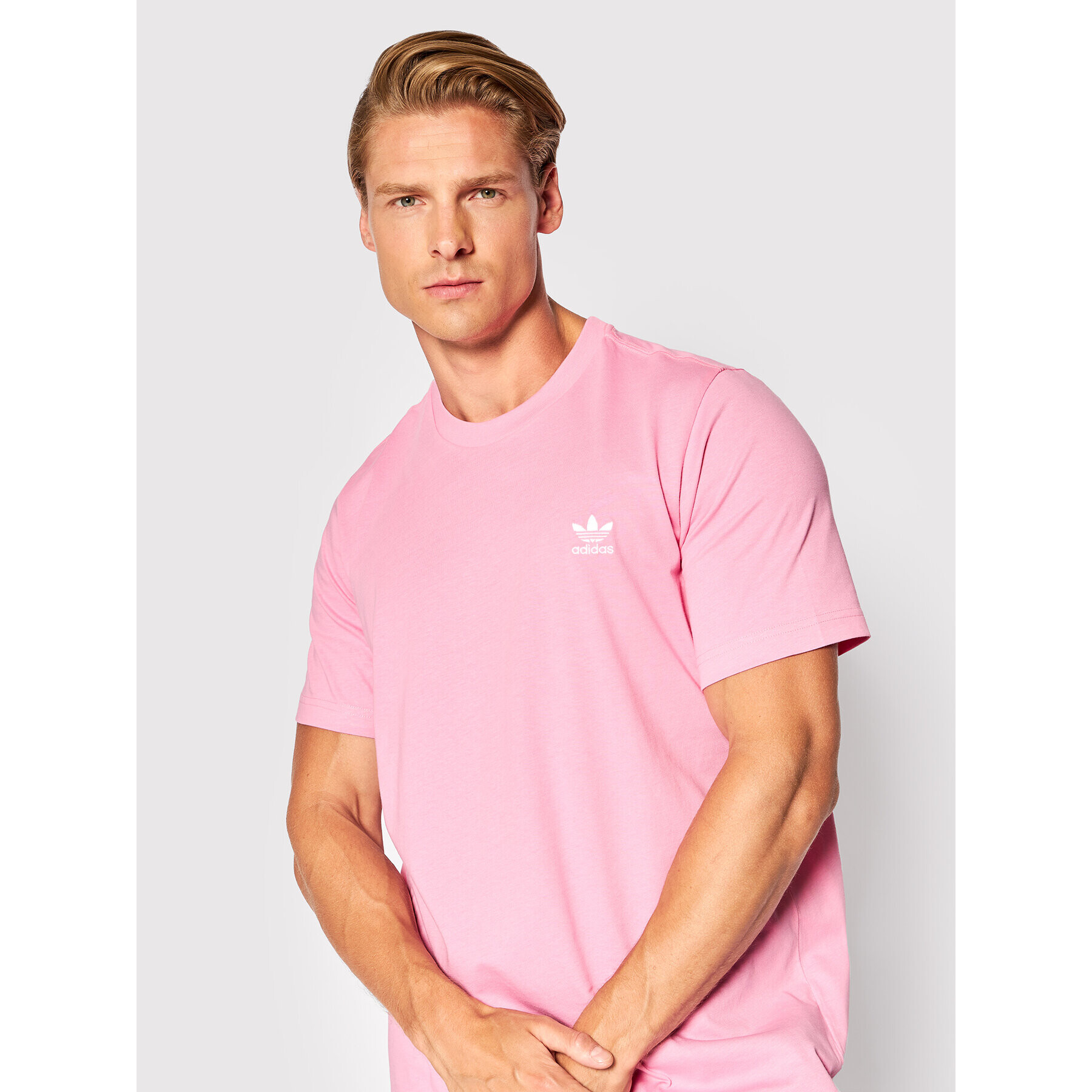 adidas Тишърт adicolor Essentials Trefoil HJ7980 Розов Regular Fit - Pepit.bg