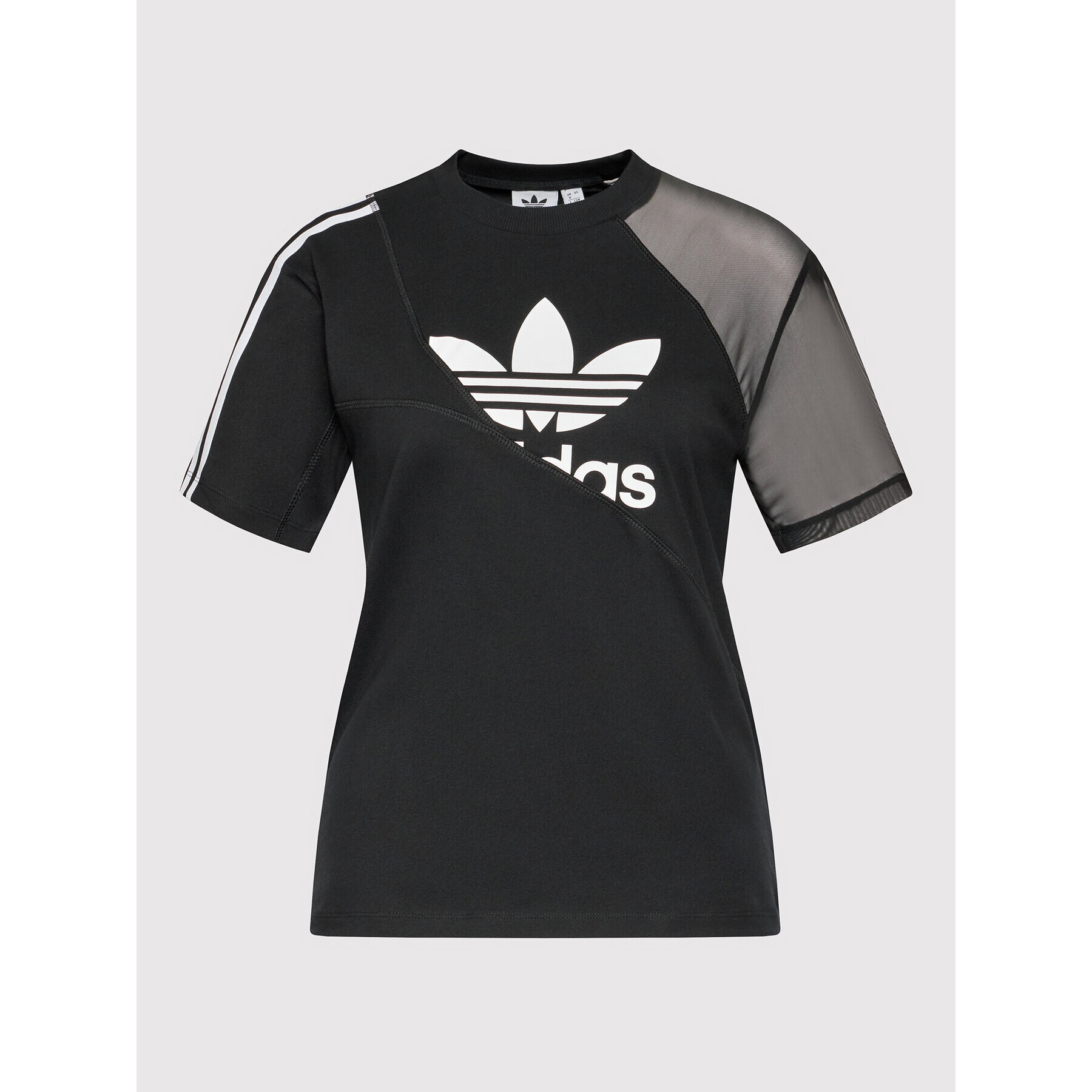 adidas Тишърт adicolor Split Trefoil HC7039 Черен Regular Fit - Pepit.bg