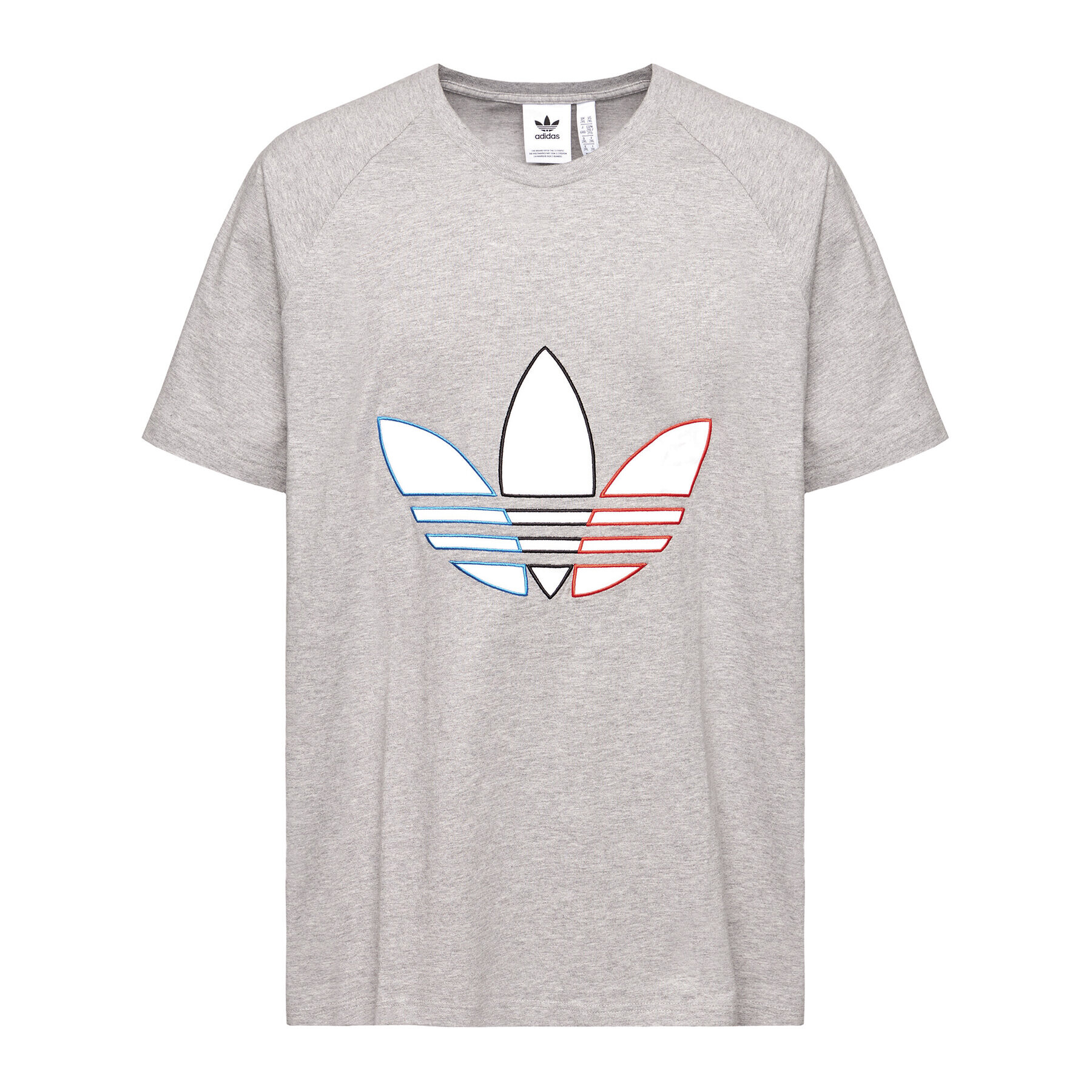 adidas Тишърт adicolor Tricolor GQ8917 Сив Regular Fit - Pepit.bg