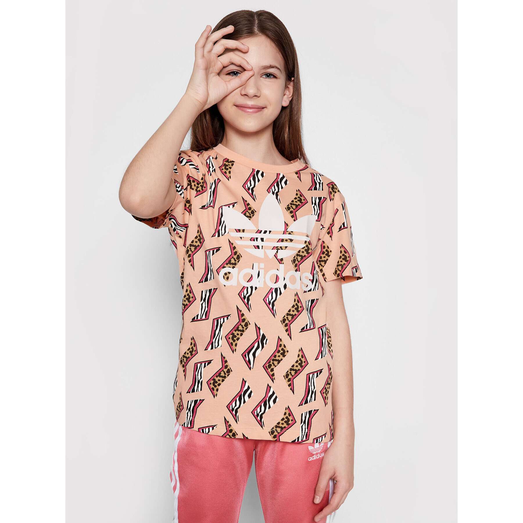 adidas Тишърт Allover Print Tee GN2238 Цветен Regular Fit - Pepit.bg