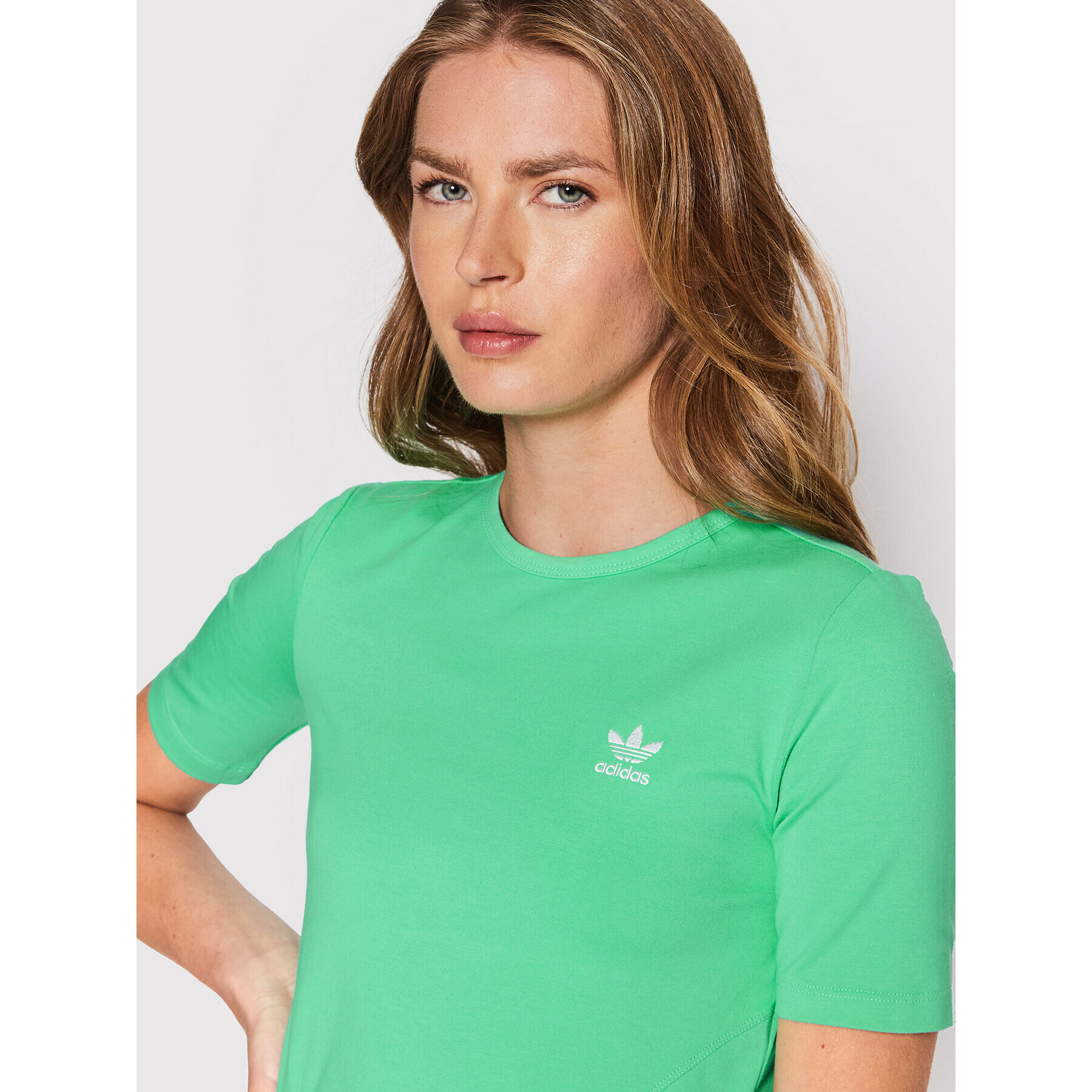 adidas Тишърт Always Original HF2016 Зелен Tight Fit - Pepit.bg