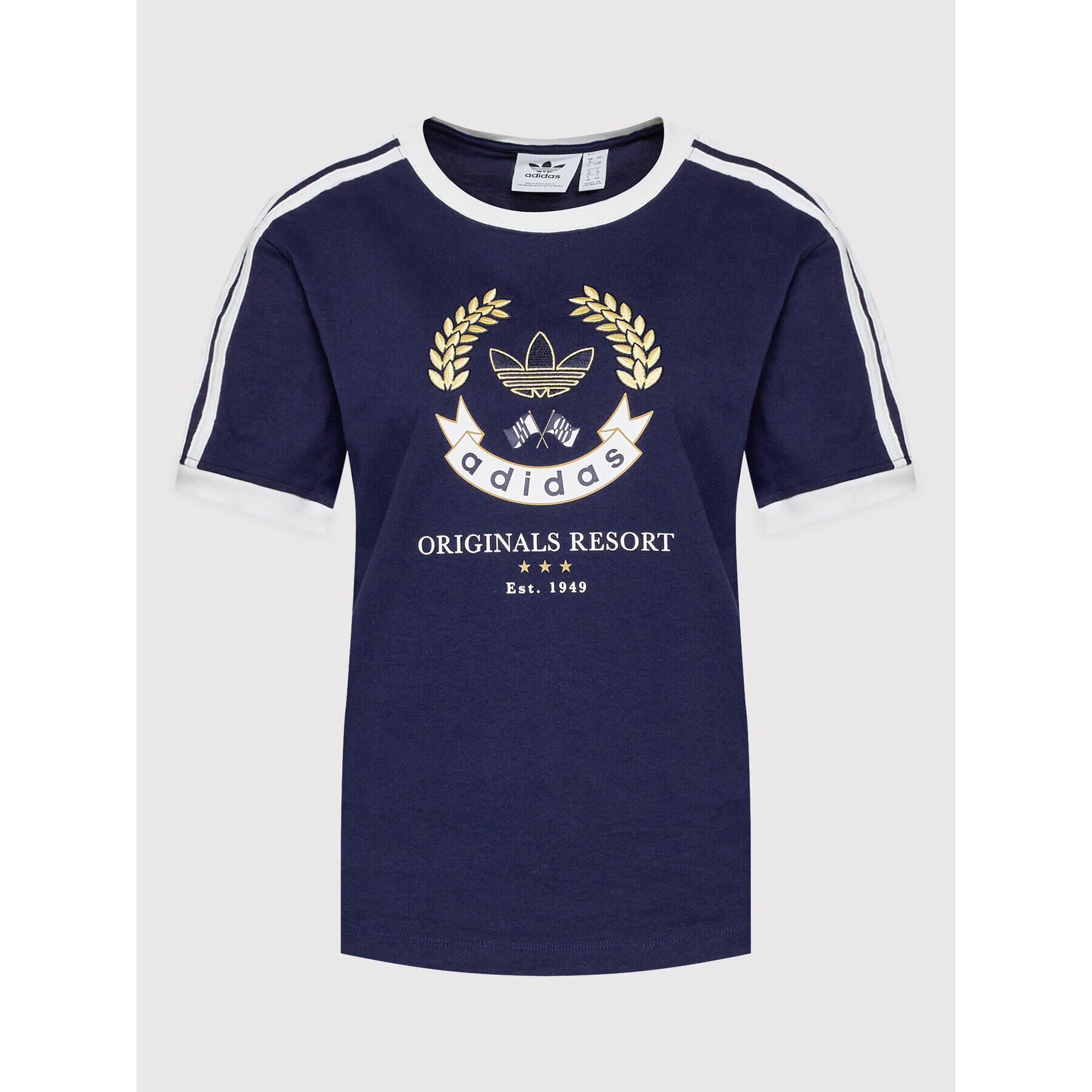 adidas Тишърт Crest Graphic HL6555 Тъмносин Regular Fit - Pepit.bg