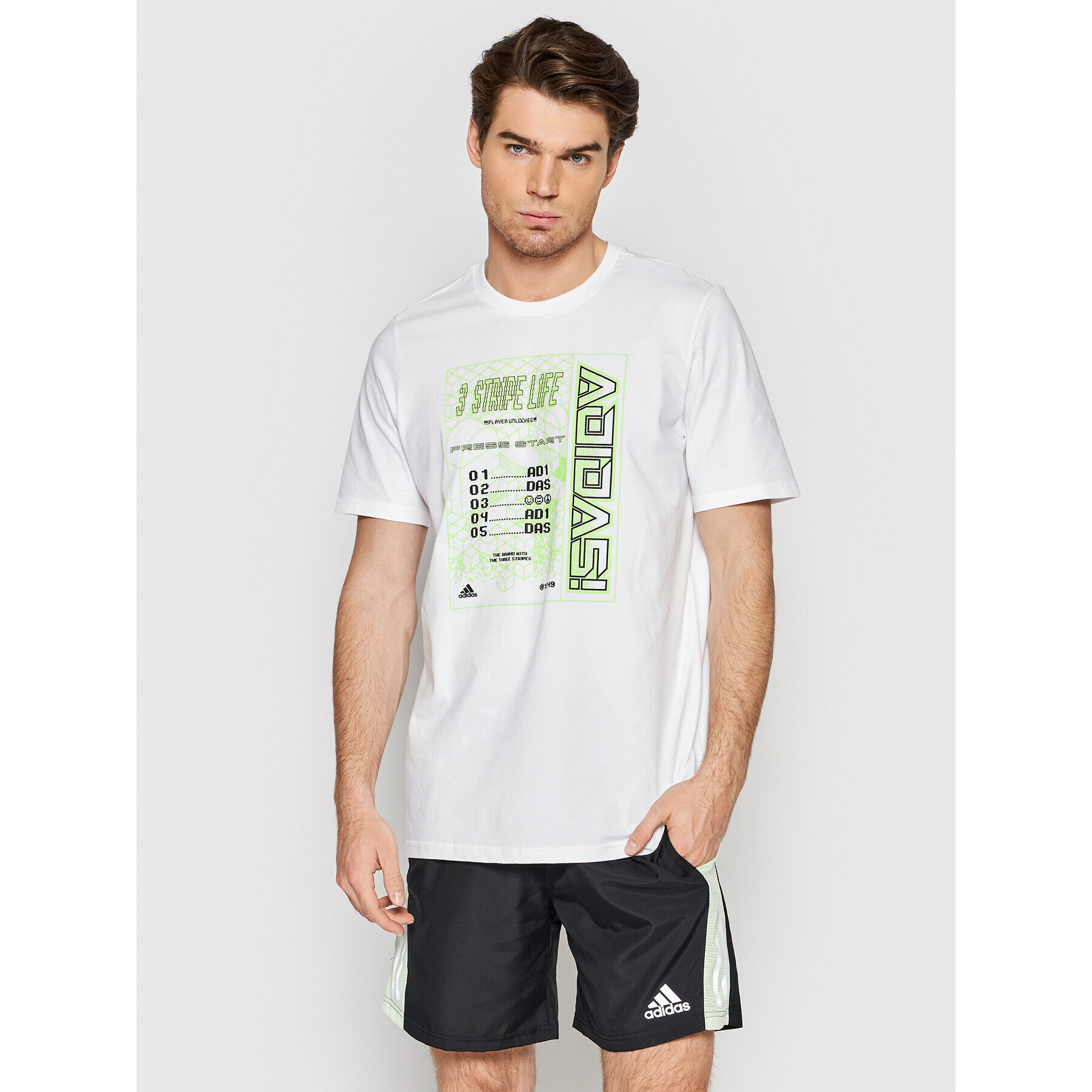 adidas Performance Тишърт Digital Dna Graphic Tee HE4831 Бял Regular Fit - Pepit.bg