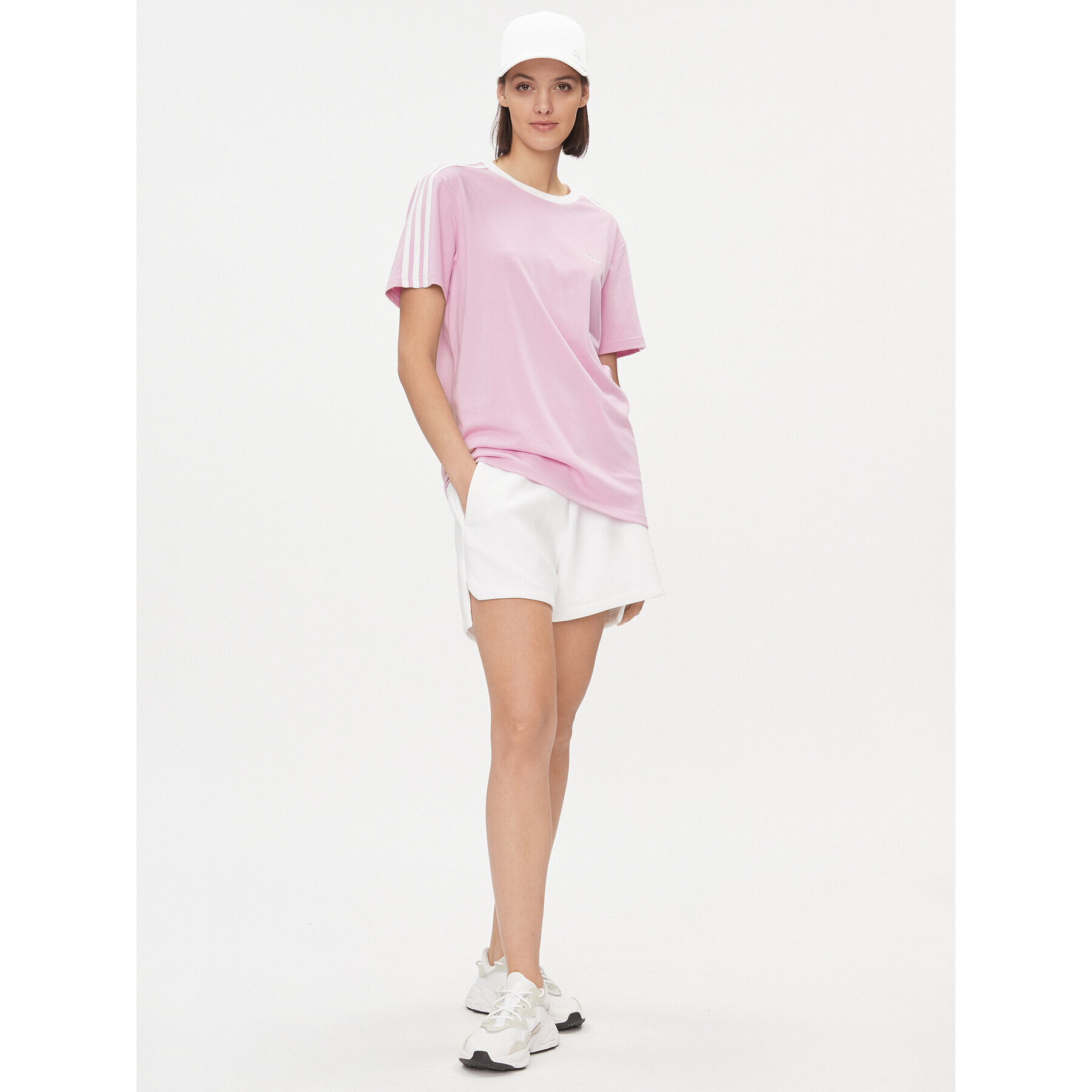 adidas Тишърт Essentials 3-Stripes IM2875 Розов Loose Fit - Pepit.bg