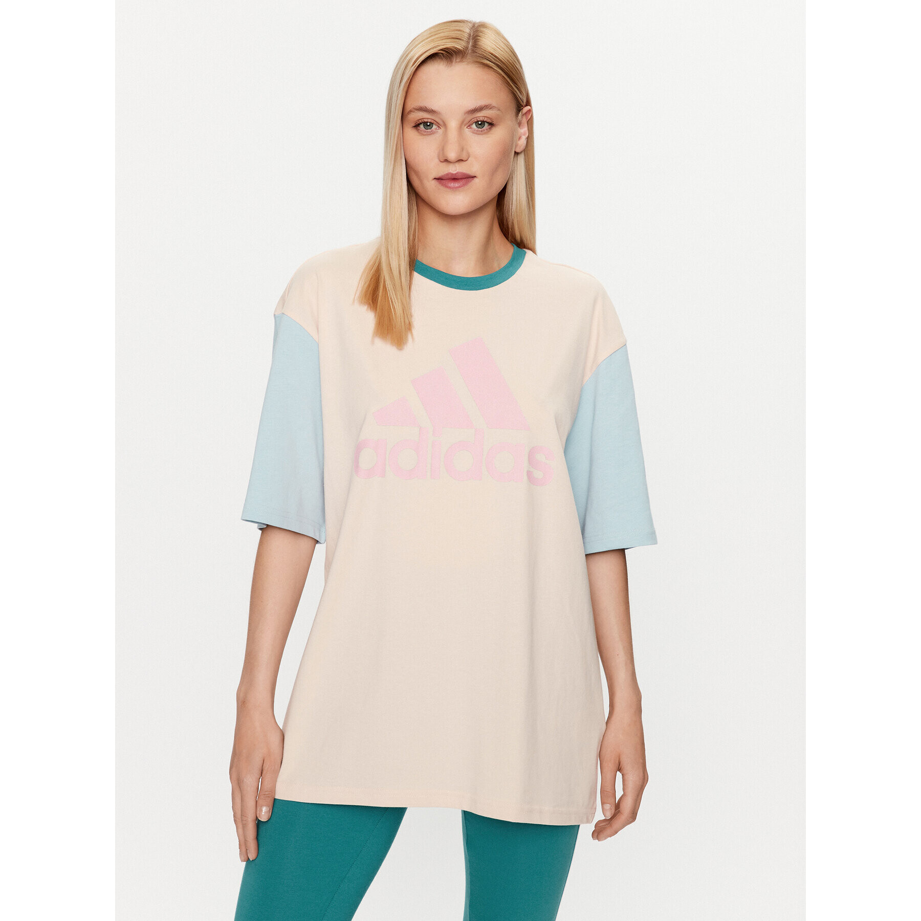 adidas Тишърт Essentials Big Logo Boyfriend T-Shirt IL3333 Розов Loose Fit - Pepit.bg