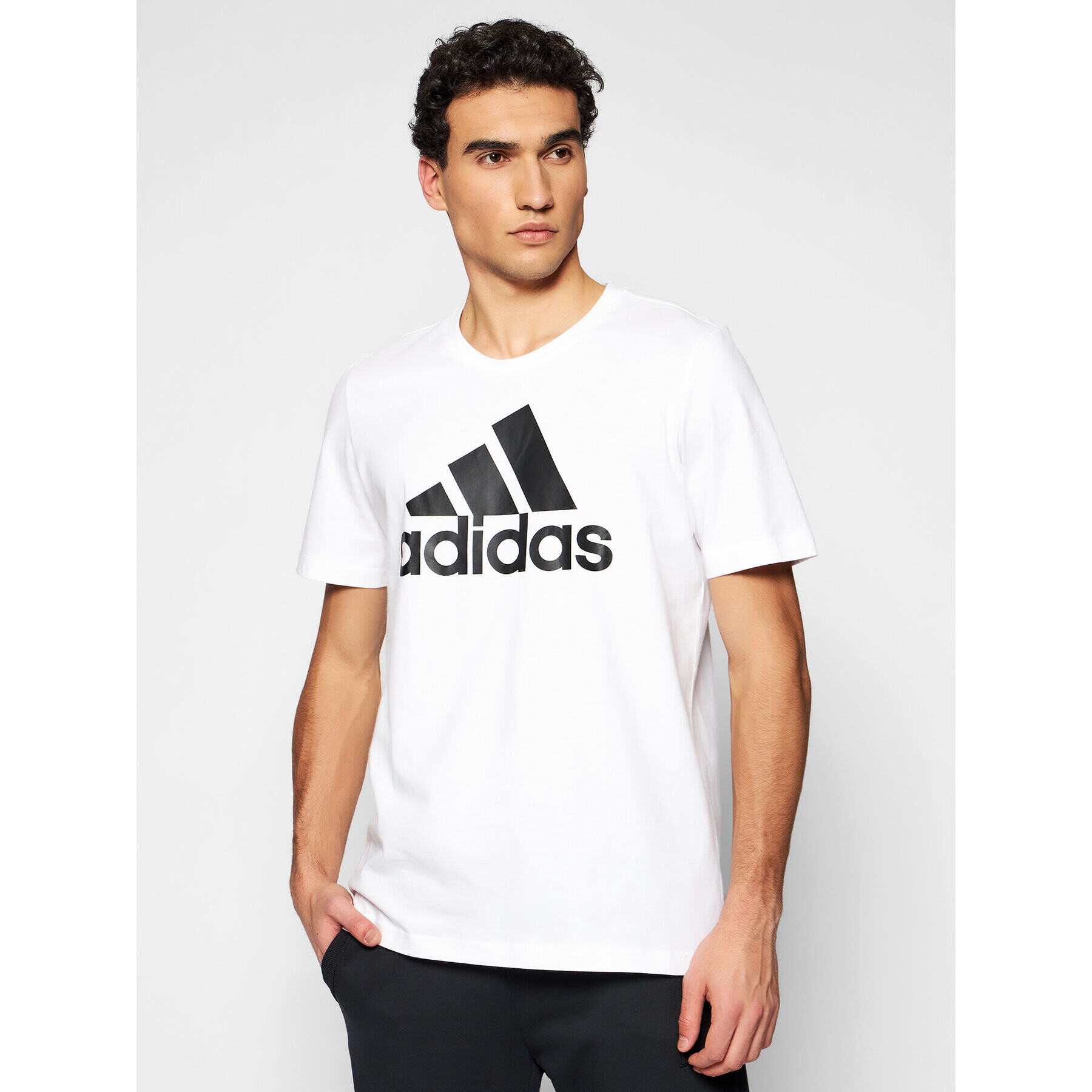 adidas Тишърт Essentials Big Logo GK9121 Бял Regular Fit - Pepit.bg
