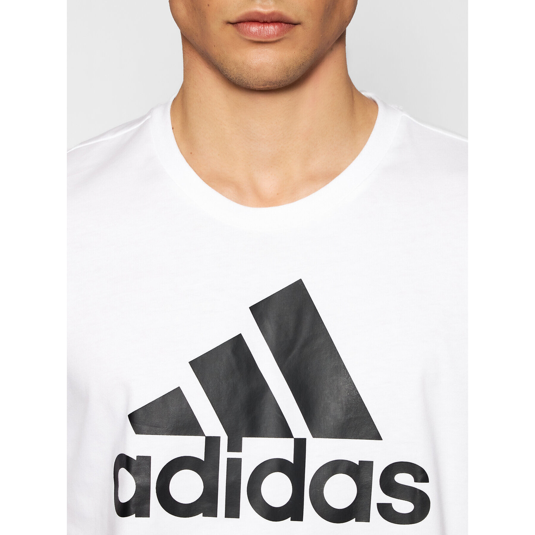 adidas Тишърт Essentials Big Logo GK9121 Бял Regular Fit - Pepit.bg