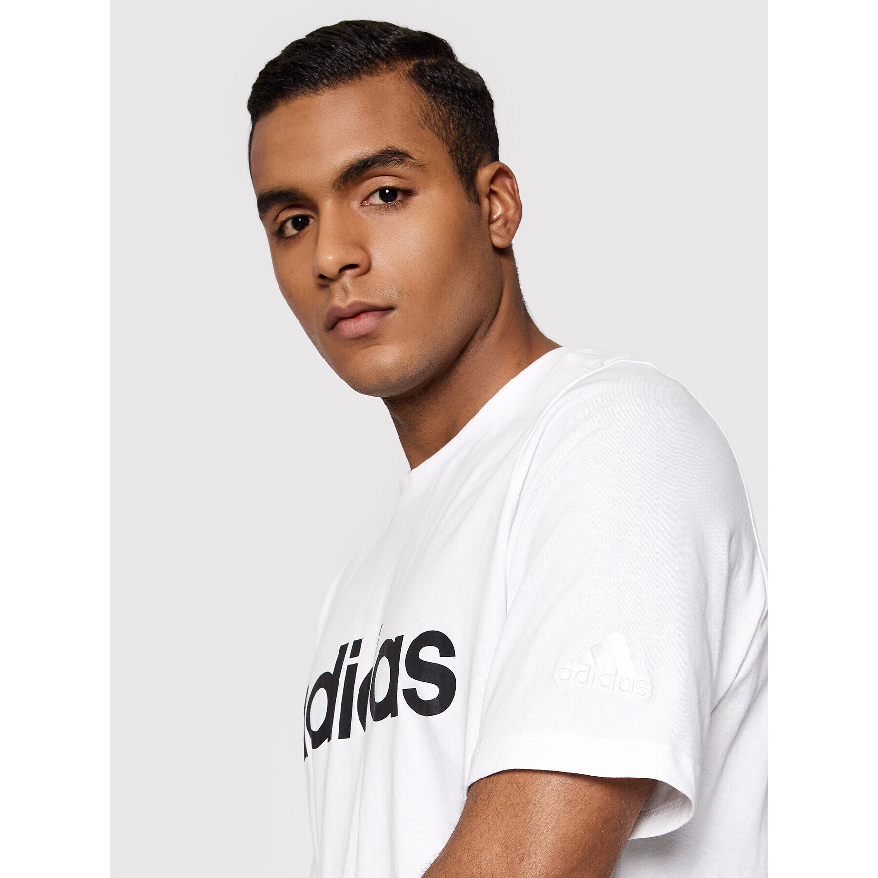 adidas Тишърт Essentials Embroidered Linear Logo GL0058 Бял Regular Fit - Pepit.bg
