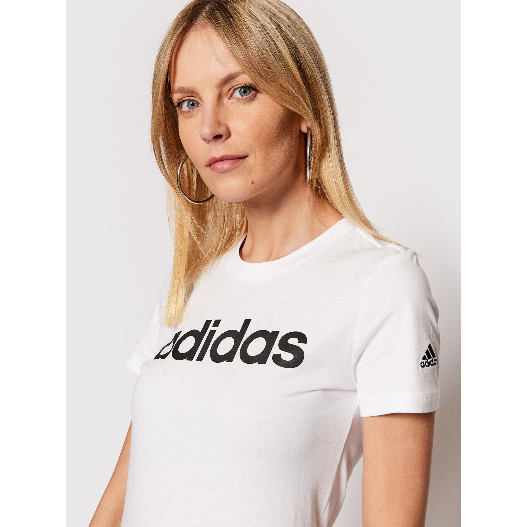 adidas Тишърт Essentials GL0768 Бял Slim Fit - Pepit.bg