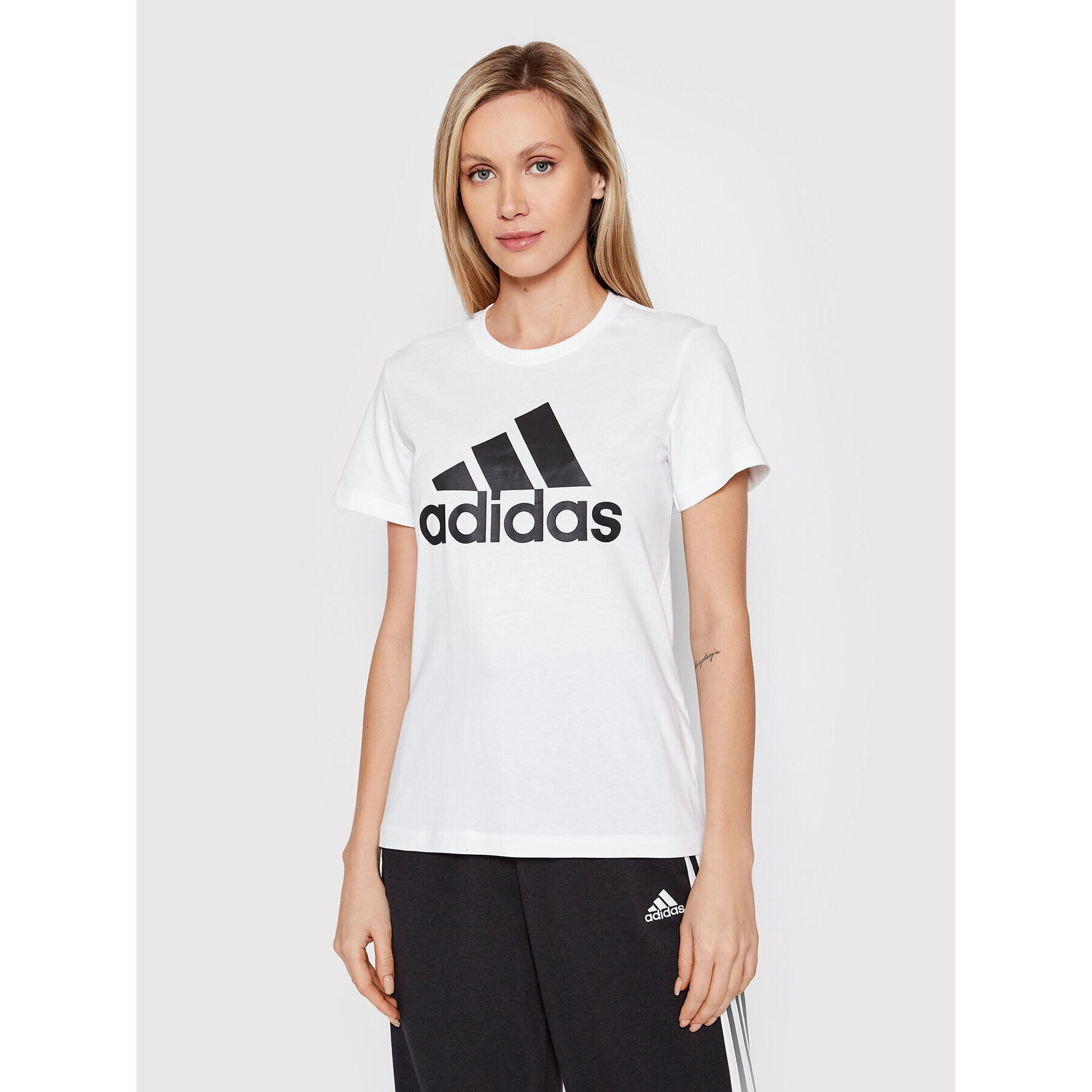 adidas Тишърт Essentials Logo GL0649 Бял Regular Fit - Pepit.bg