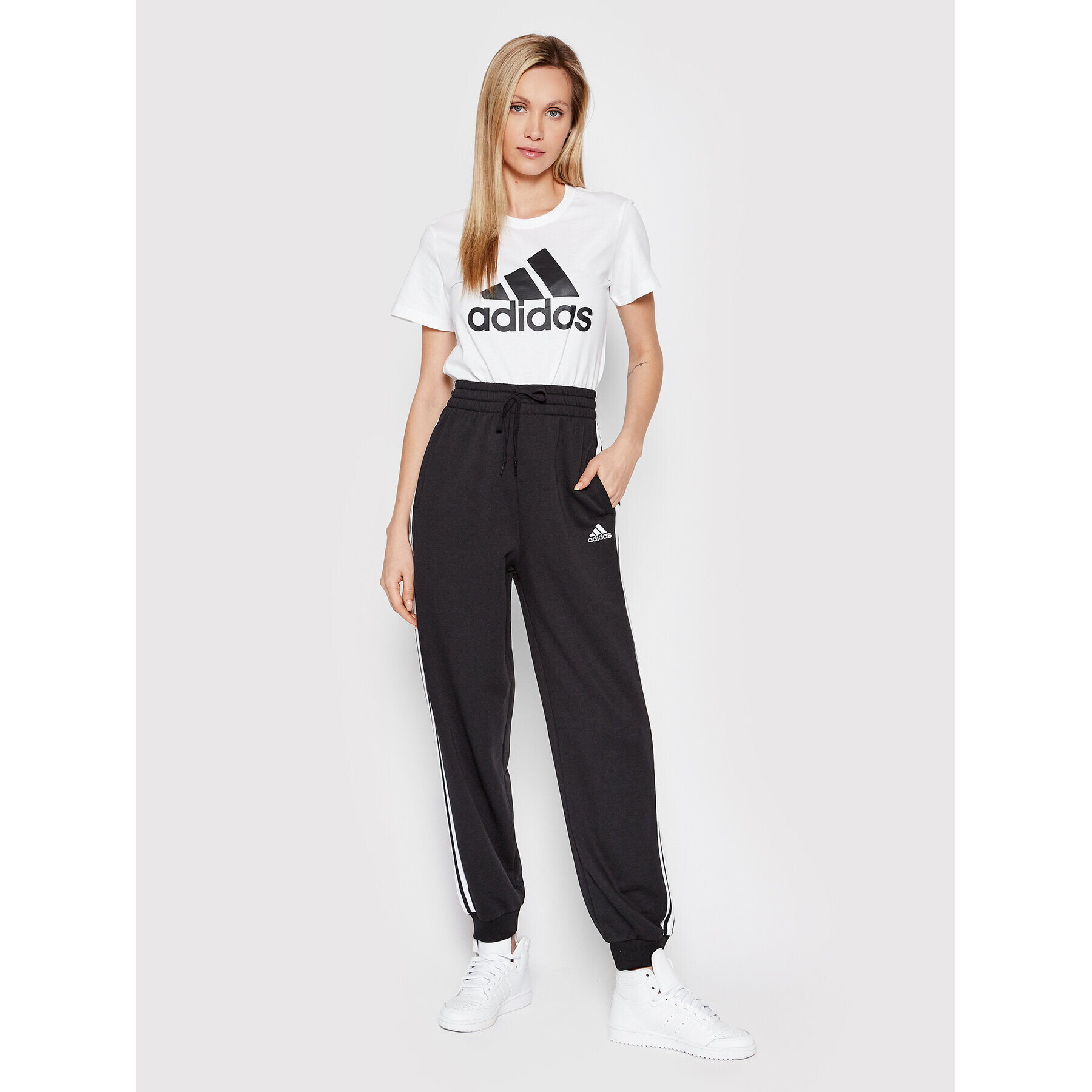 adidas Тишърт Essentials Logo GL0649 Бял Regular Fit - Pepit.bg