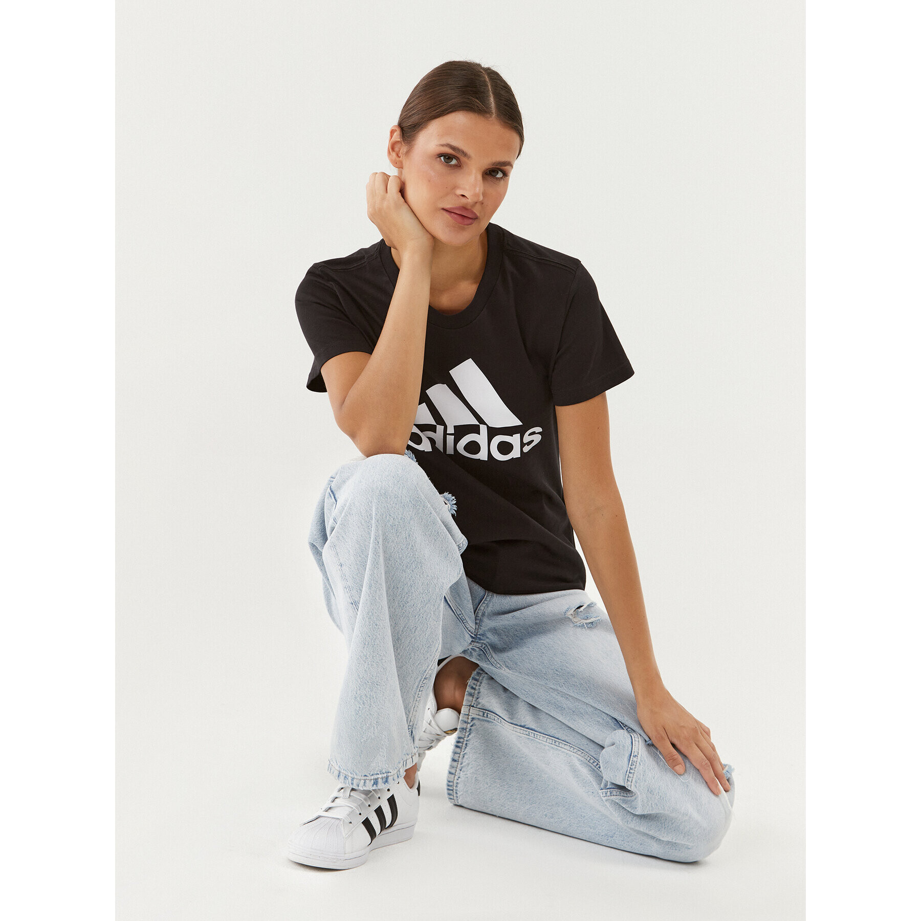 adidas Тишърт Essentials Logo GL0722 Черен Regular Fit - Pepit.bg