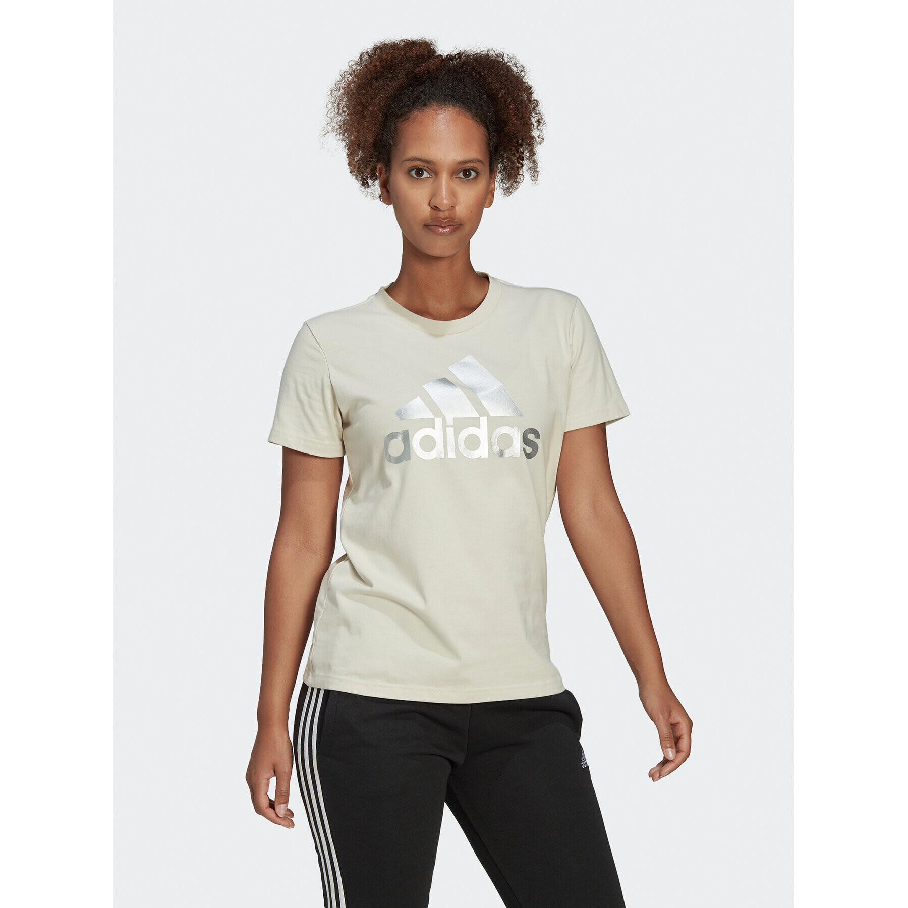 adidas Тишърт Essentials Logo HL2032 Бежов Regular Fit - Pepit.bg