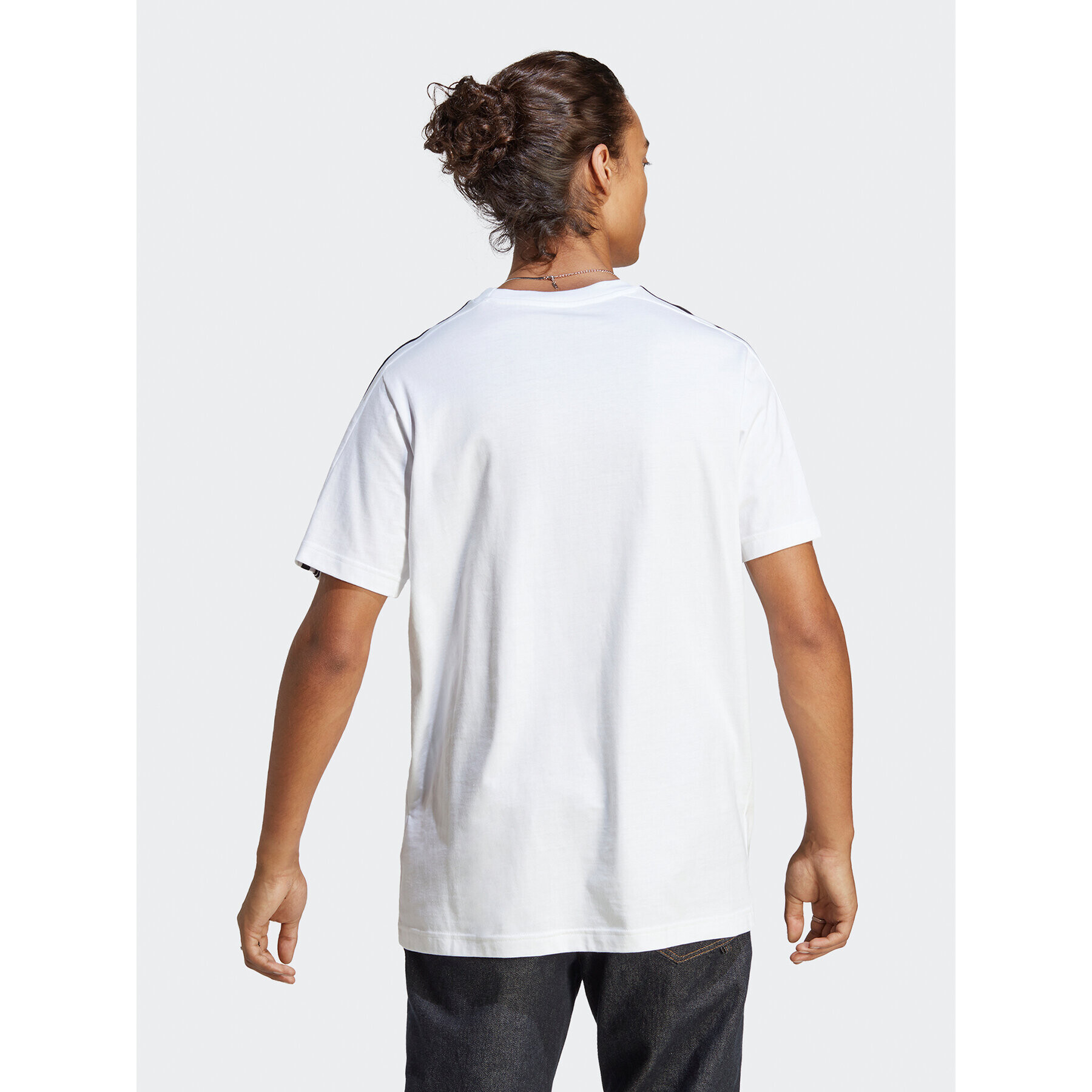 adidas Тишърт Essentials Single Jersey 3-Stripes T-Shirt IC9336 Бял Regular Fit - Pepit.bg