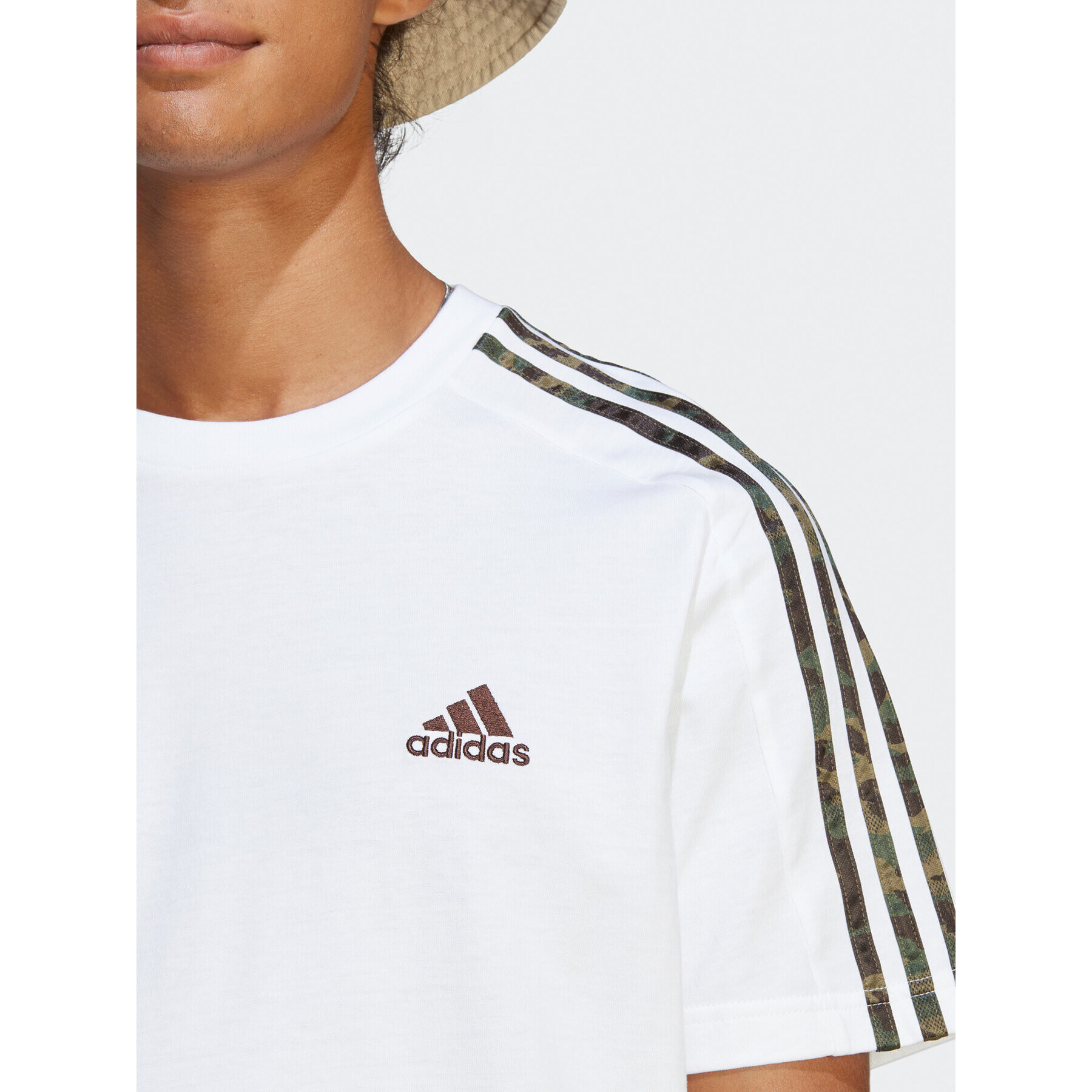 adidas Тишърт Essentials Single Jersey 3-Stripes T-Shirt IC9343 Бял Regular Fit - Pepit.bg