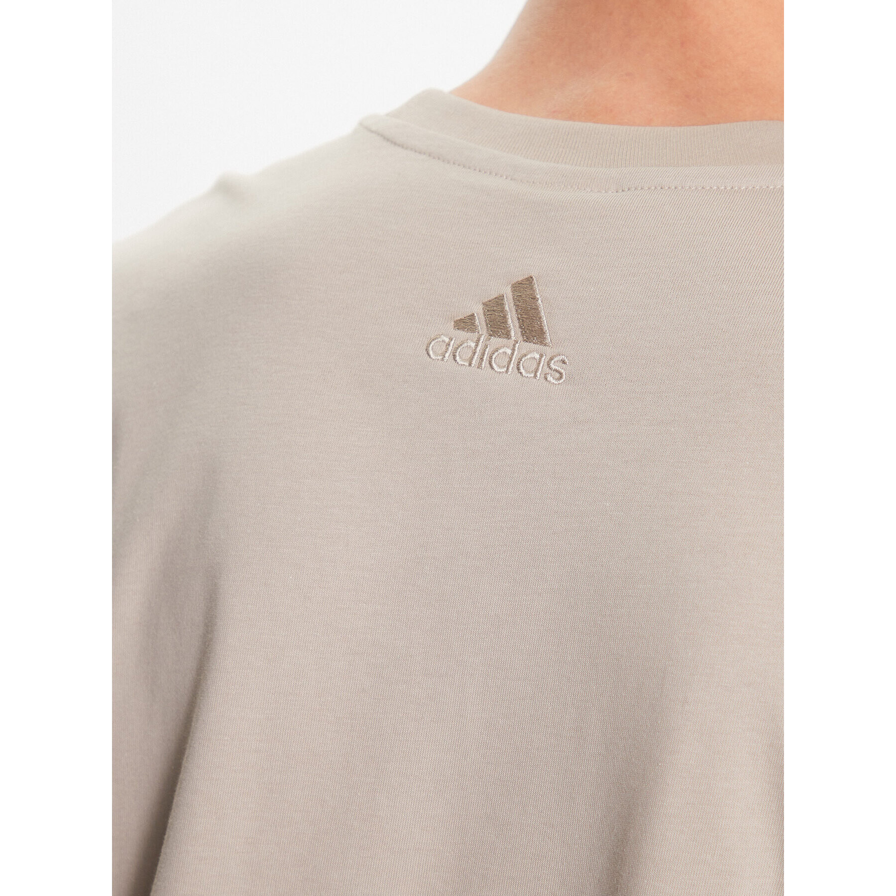 adidas Тишърт Essentials Single Jersey Big Logo T-Shirt IJ8575 Бежов Regular Fit - Pepit.bg