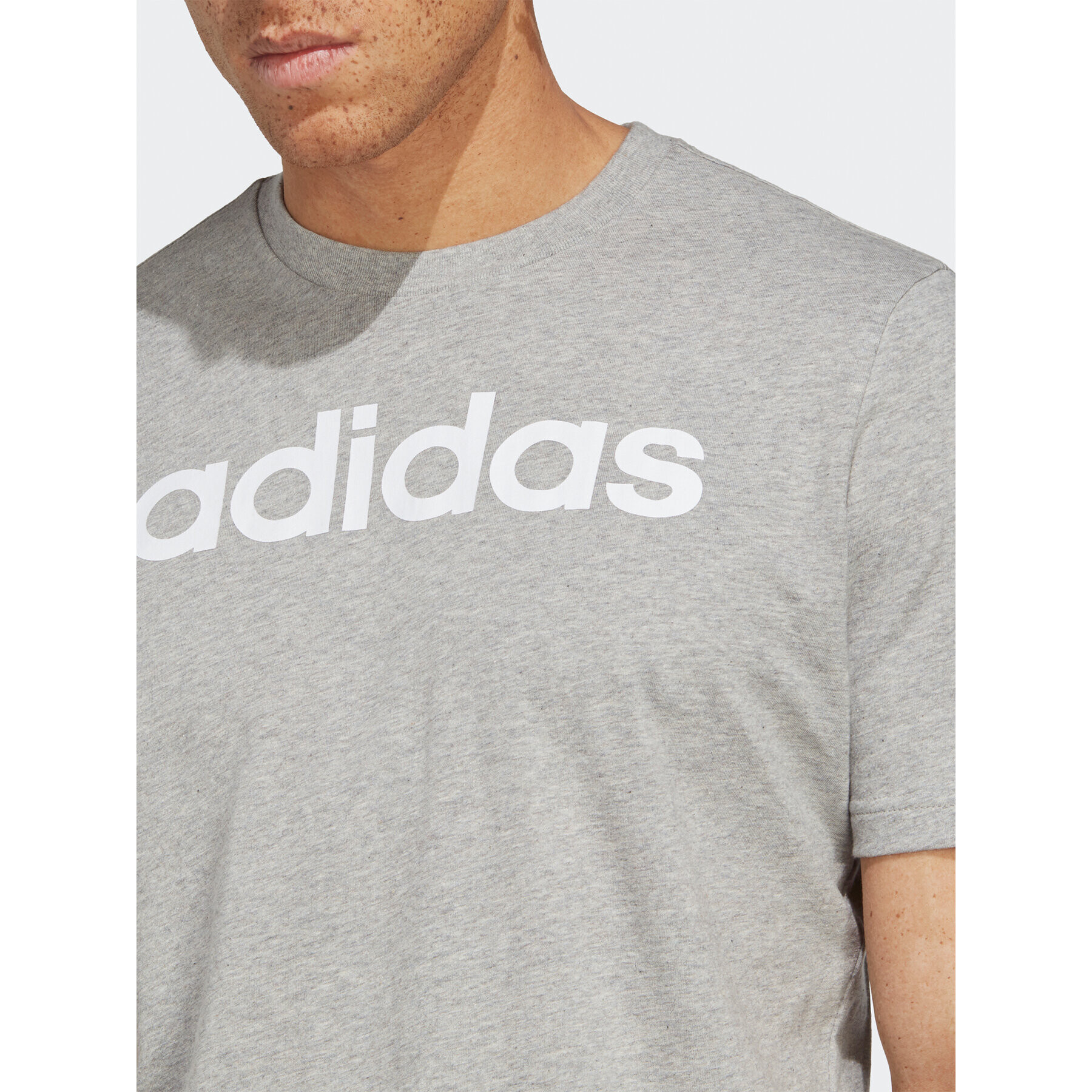 adidas Тишърт Essentials Single Jersey Linear Embroidered Logo T-Shirt IC9277 Сив Regular Fit - Pepit.bg