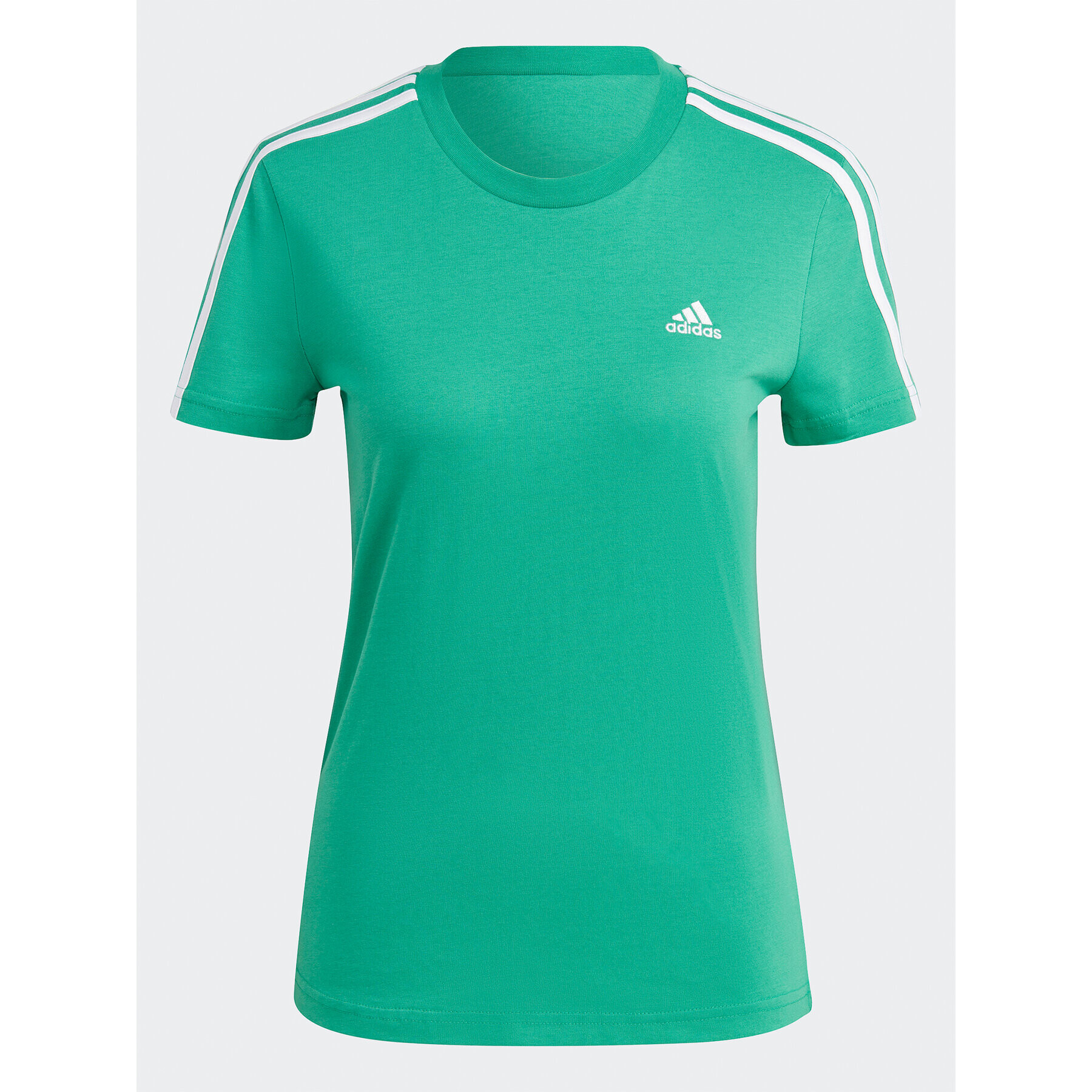 adidas Тишърт Essentials Slim 3-Stripes T-Shirt ID0009 Зелен Slim Fit - Pepit.bg