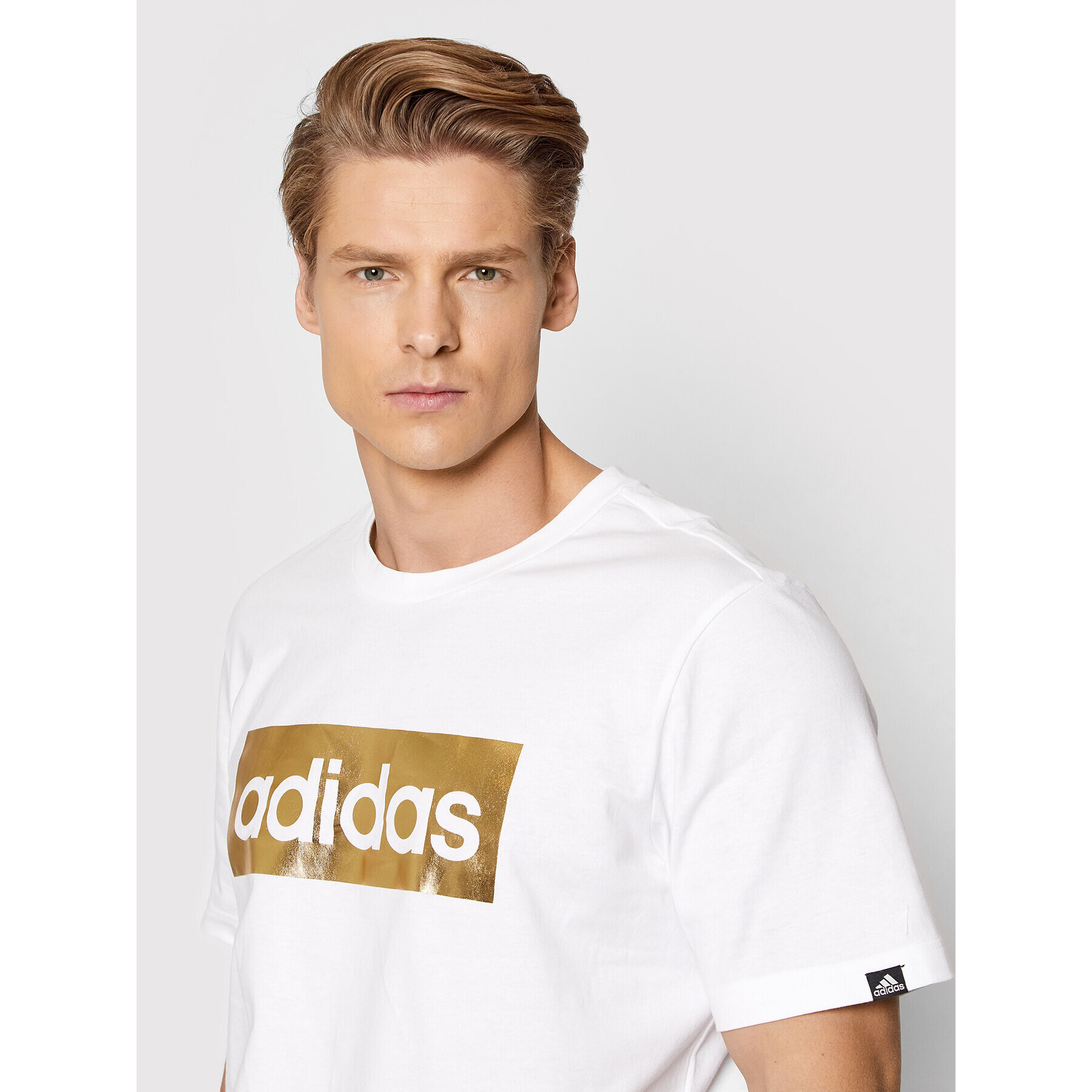 adidas Тишърт Foil Box Logo GS6281 Бял Regular Fit - Pepit.bg