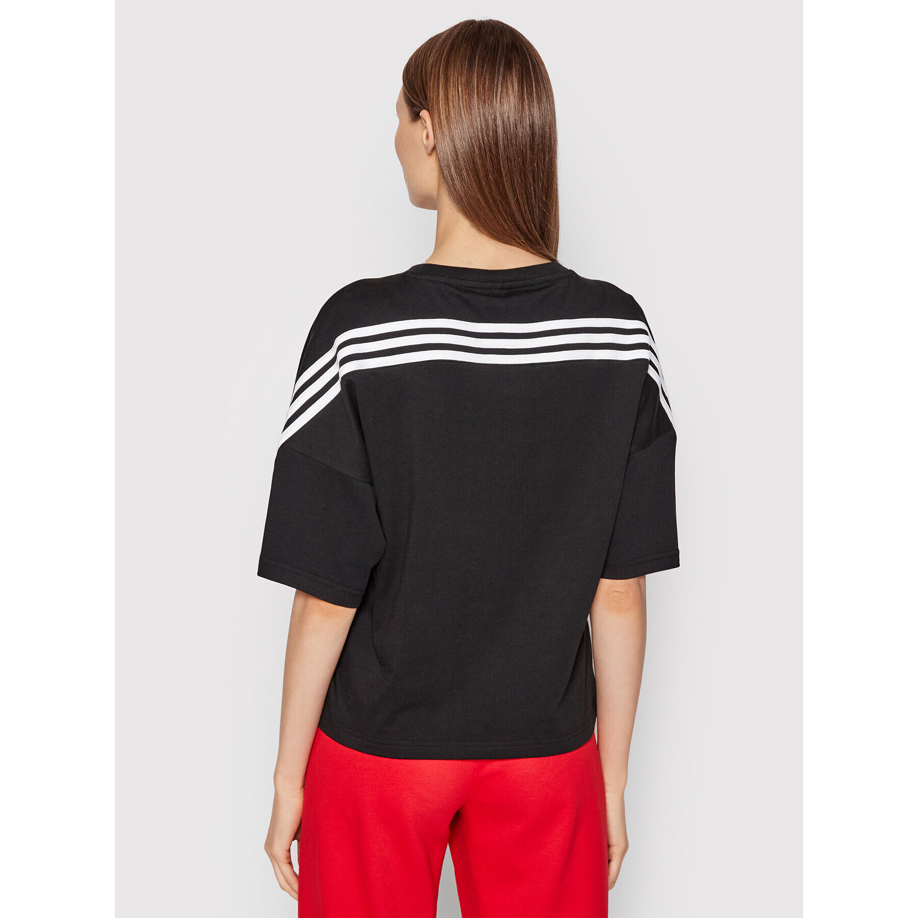 adidas Тишърт Future Icons 3-Stripes HE0308 Черен Loose Fit - Pepit.bg