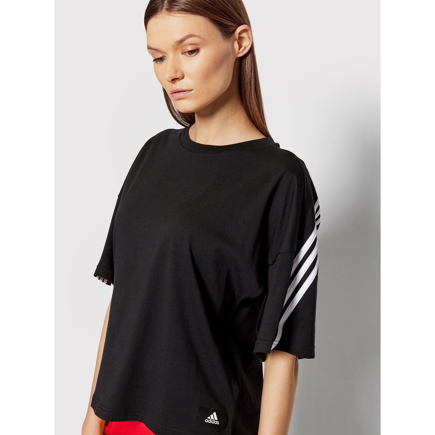 adidas Тишърт Future Icons 3-Stripes HE0308 Черен Loose Fit - Pepit.bg