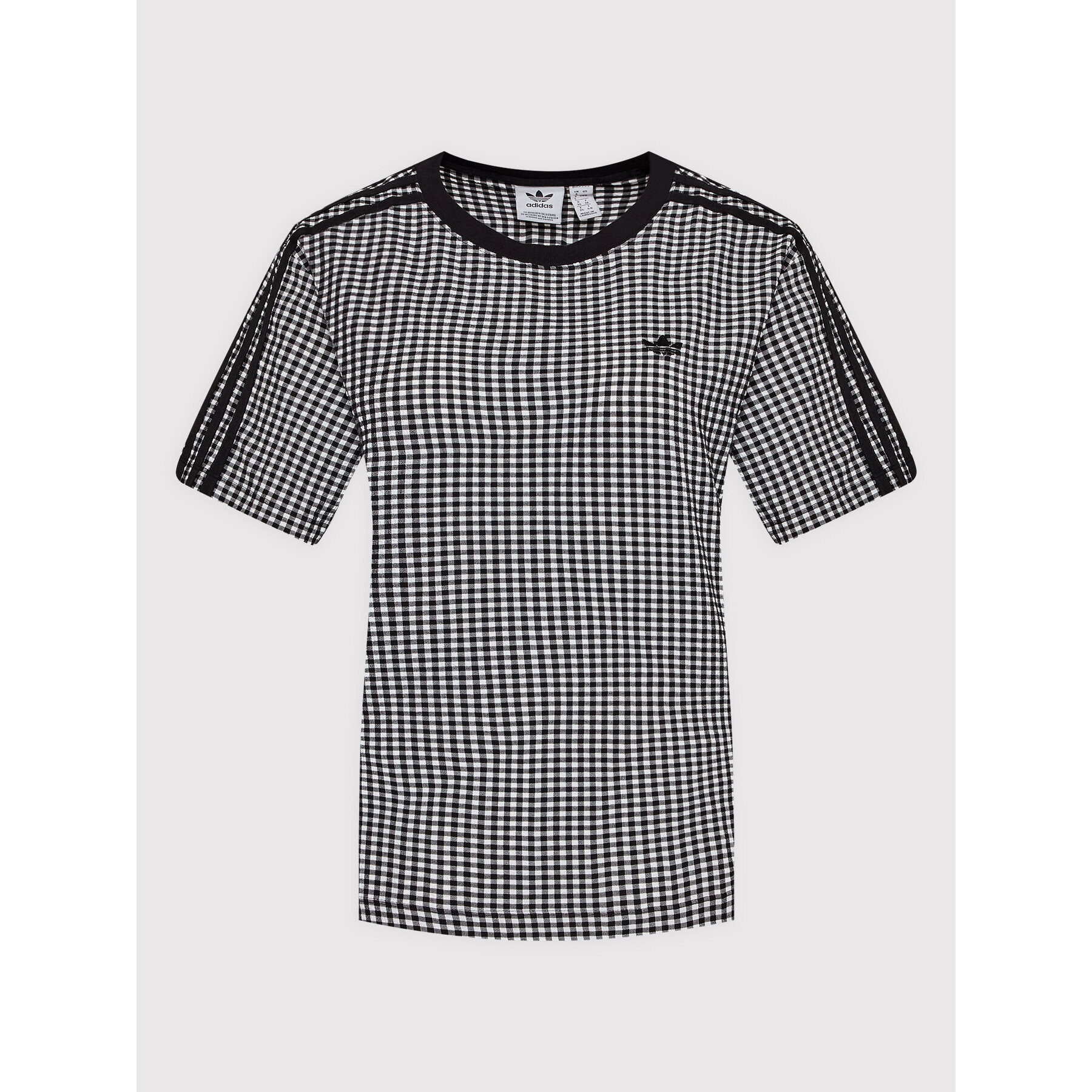 adidas Тишърт Gingham HB9454 Черен Regular Fit - Pepit.bg