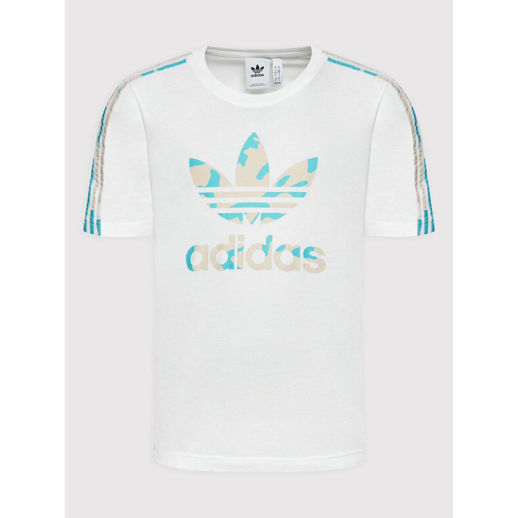 adidas Тишърт Graphic Camo HF4892 Бял Regular Fit - Pepit.bg