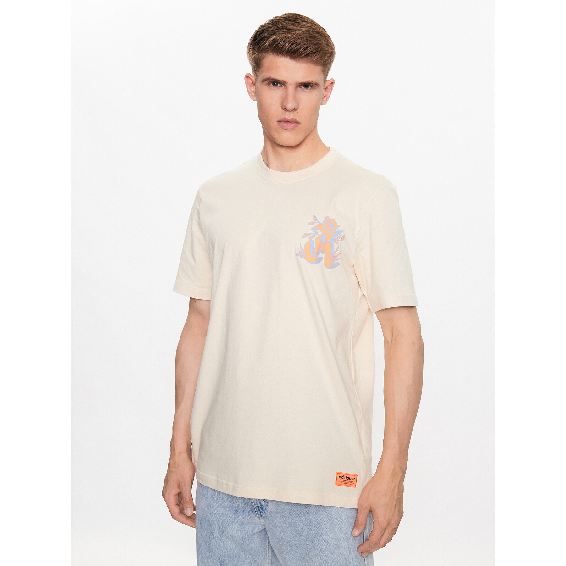 adidas Тишърт Graphic Glide T-Shirt IC5751 Бежов Loose Fit - Pepit.bg