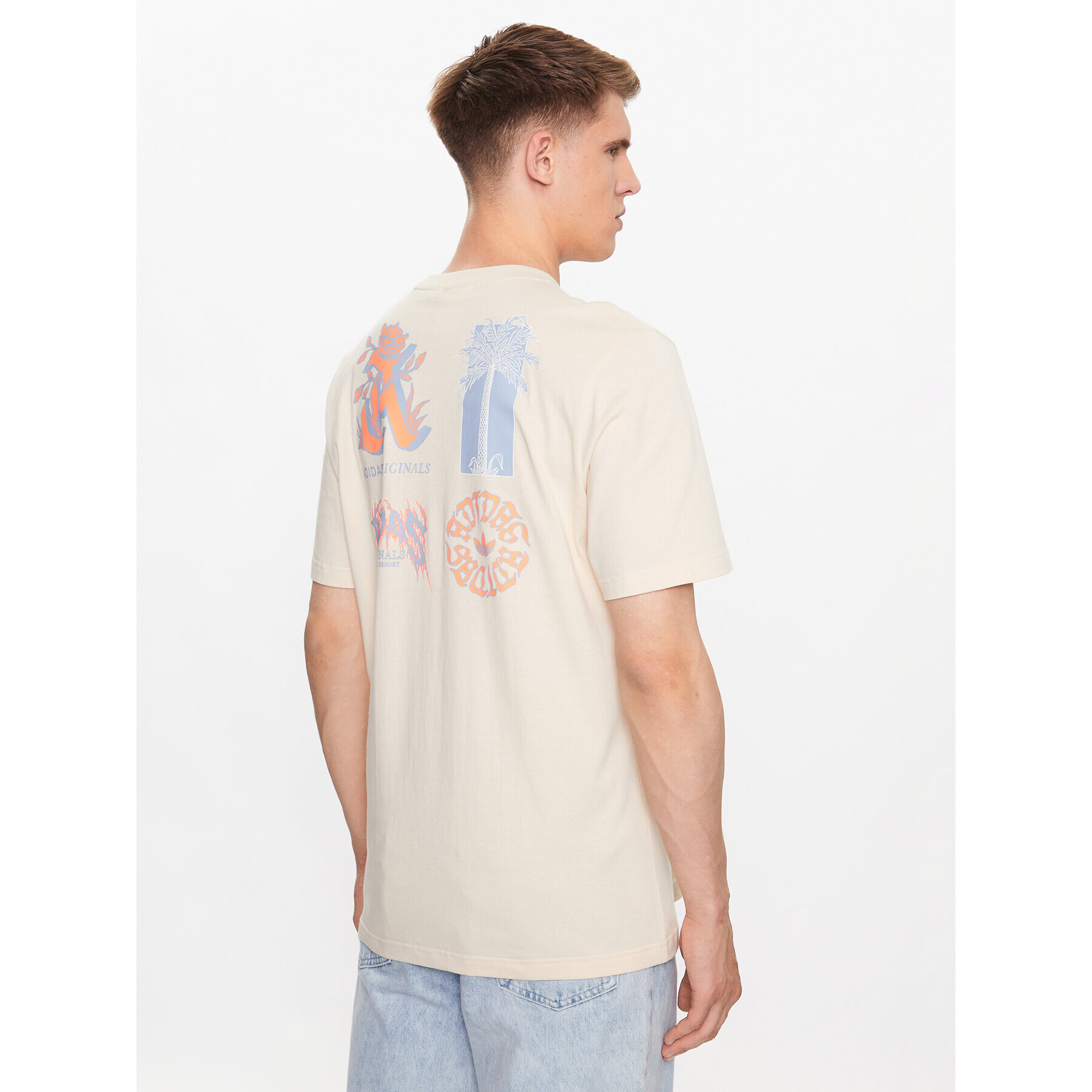 adidas Тишърт Graphic Glide T-Shirt IC5751 Бежов Loose Fit - Pepit.bg