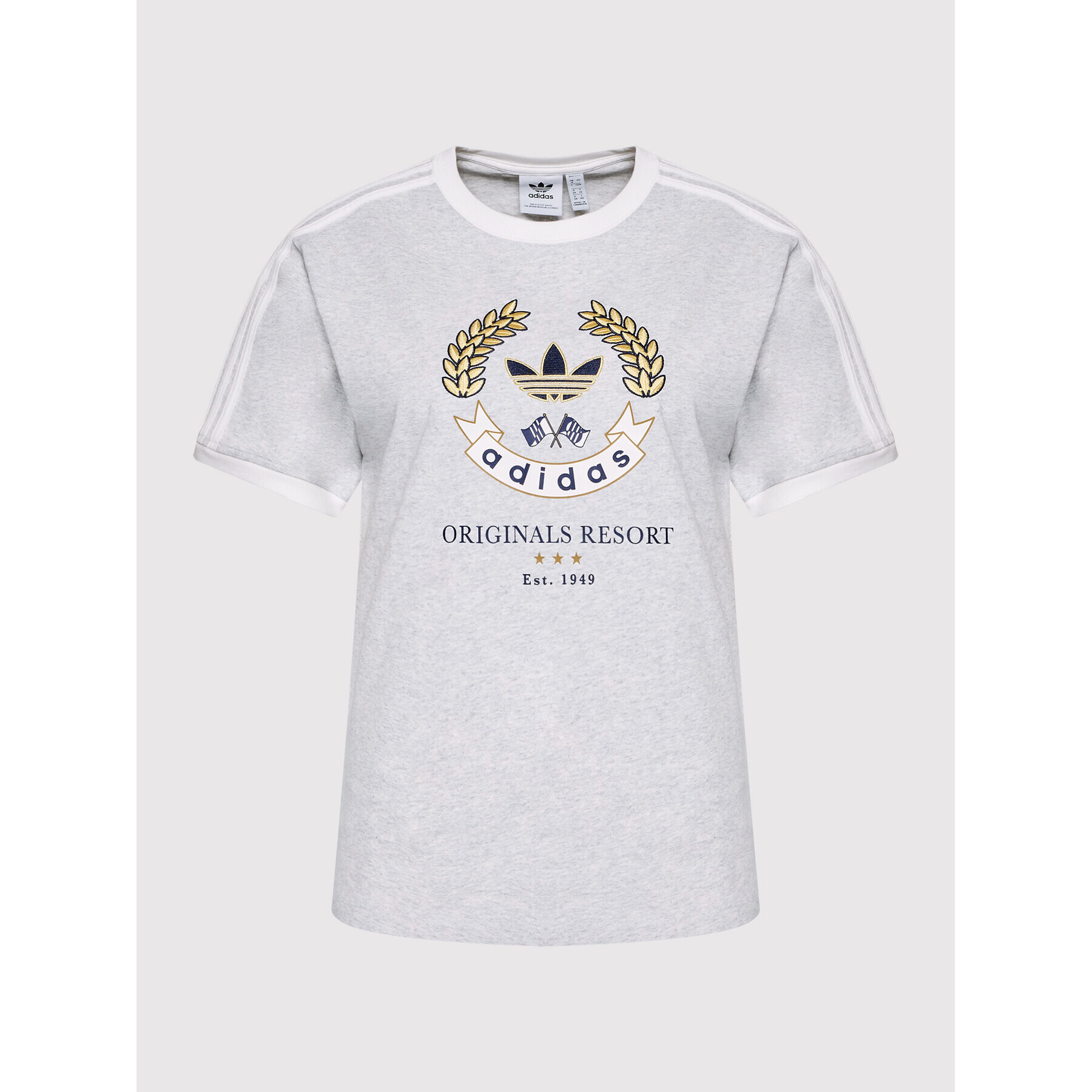 adidas Тишърт Graphic HL6554 Сив Loose Fit - Pepit.bg