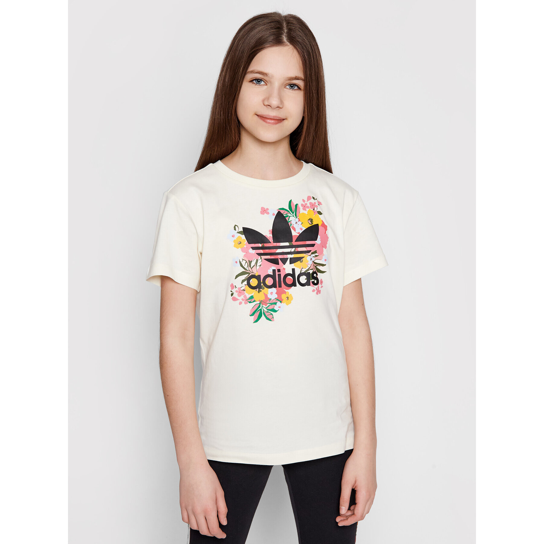 adidas Тишърт HER Studio London Floral GN4216 Жълт Standard Fit - Pepit.bg