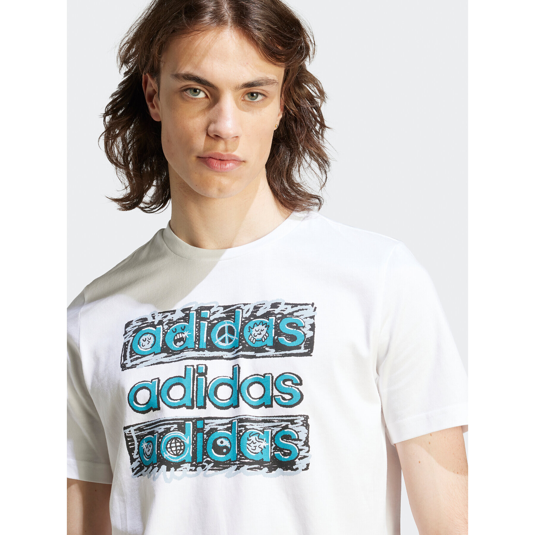 adidas Тишърт HY1338 Бял Regular Fit - Pepit.bg