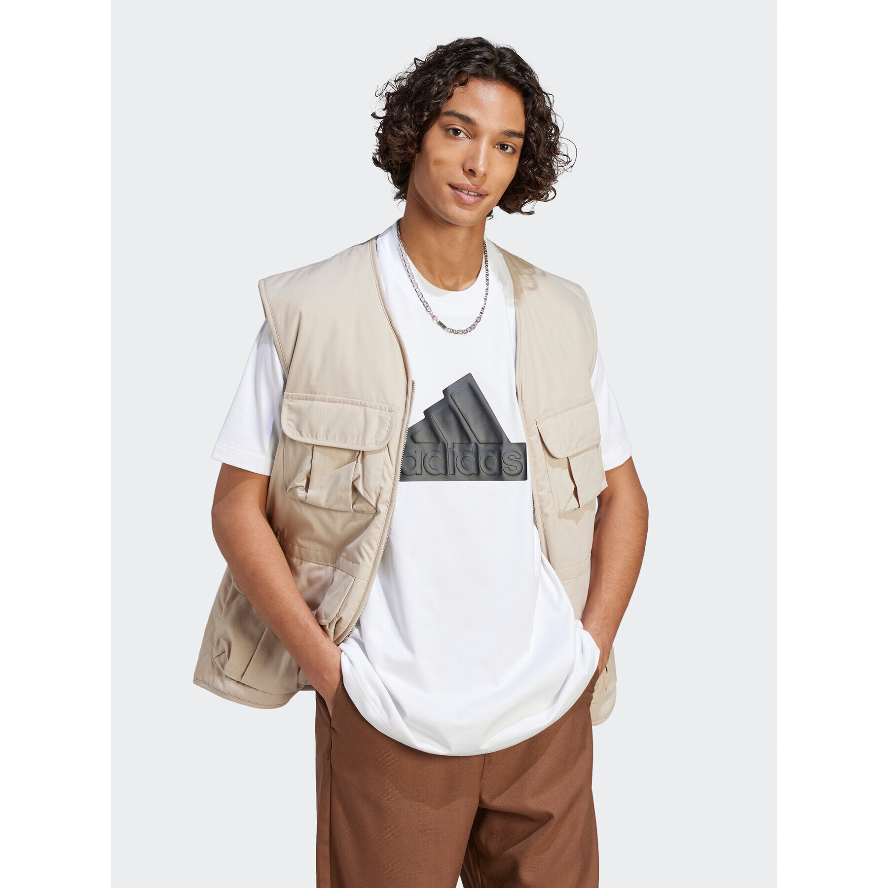 adidas Тишърт IN1623 Бял Loose Fit - Pepit.bg