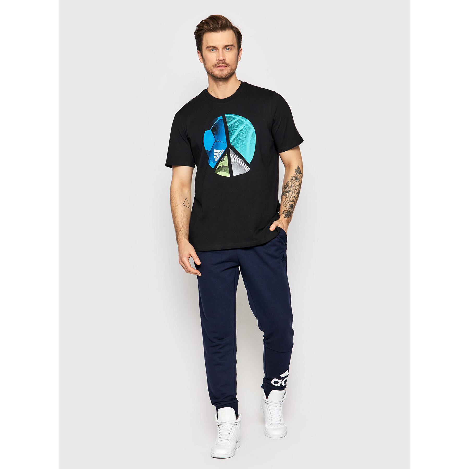 adidas Performance Тишърт Multiplicity Graphic HE4821 Черен Regular Fit - Pepit.bg