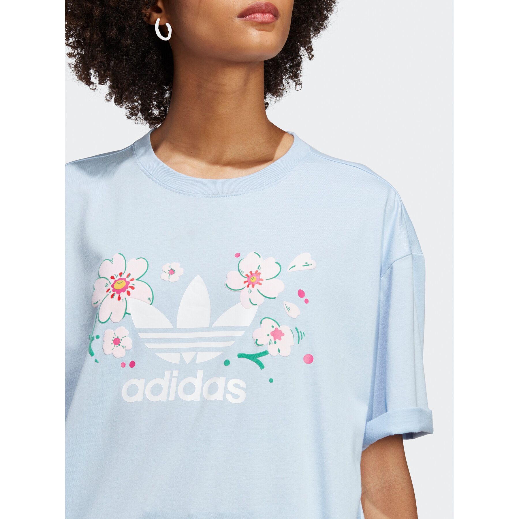 adidas Тишърт Oversized T-Shirt IP3750 Син - Pepit.bg