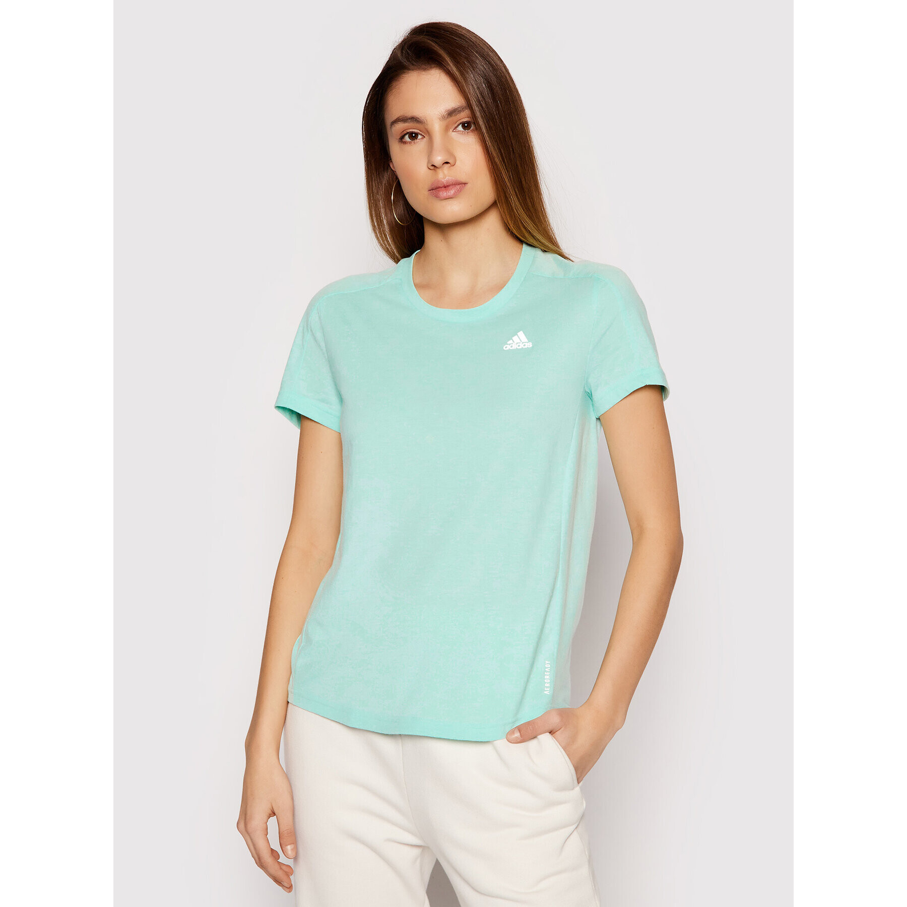 adidas Тишърт Own The Run Soft GN1916 Зелен Regular Fit - Pepit.bg