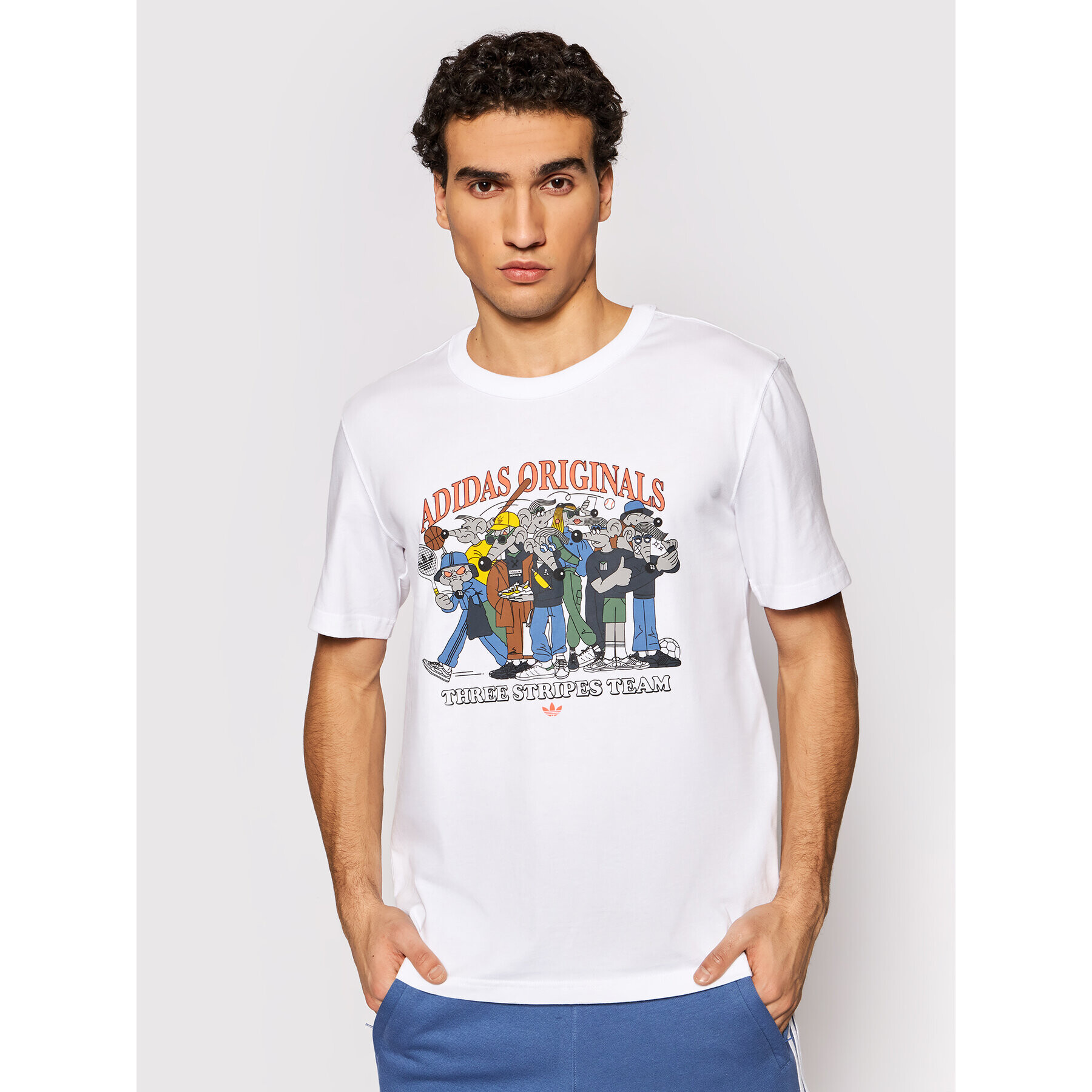 adidas Тишърт R.Y.V. Rateunion GN3281 Бял Regular Fit - Pepit.bg