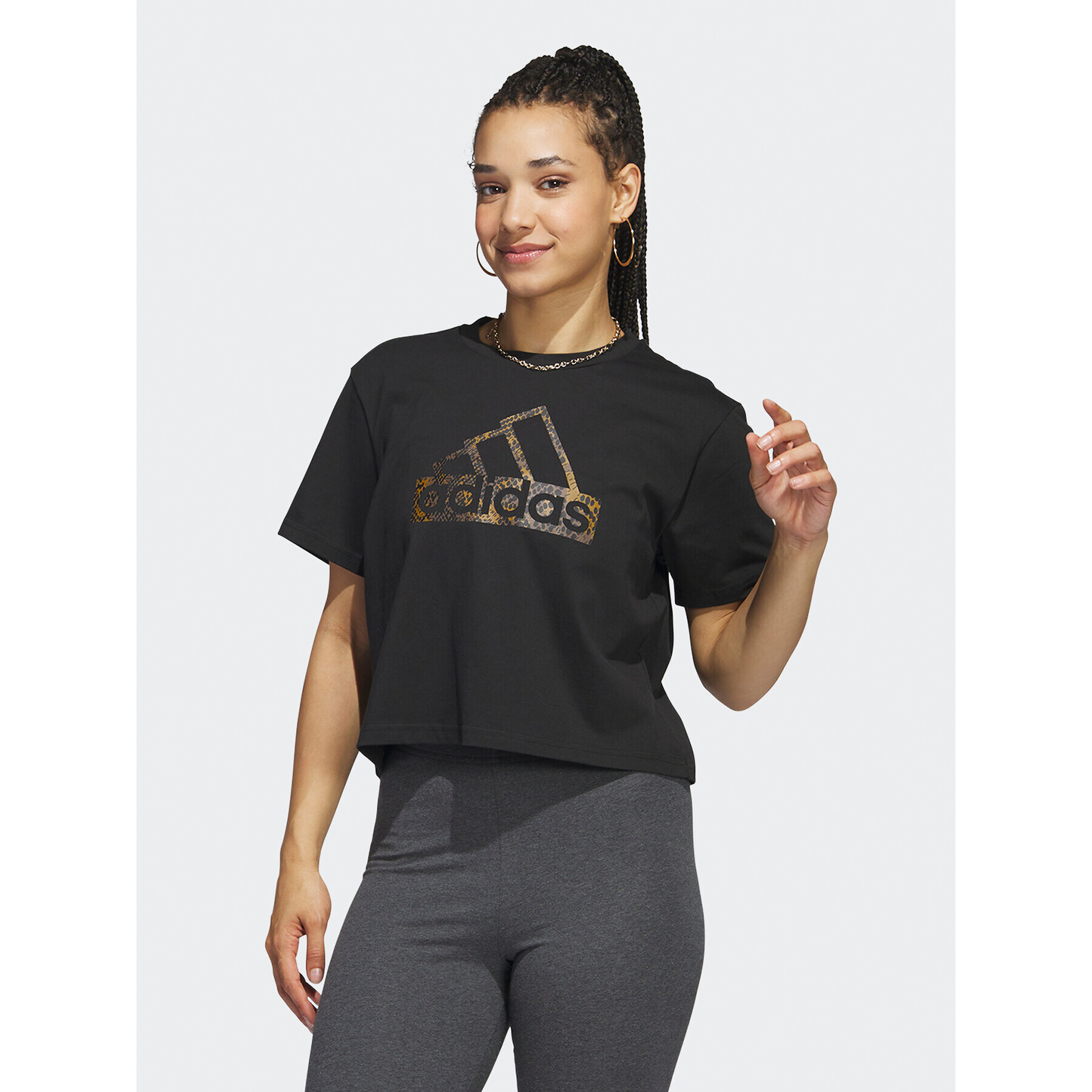 adidas Тишърт Reptile Badge of Sport Graphic T-Shirt HR5317 Черен Regular Fit - Pepit.bg