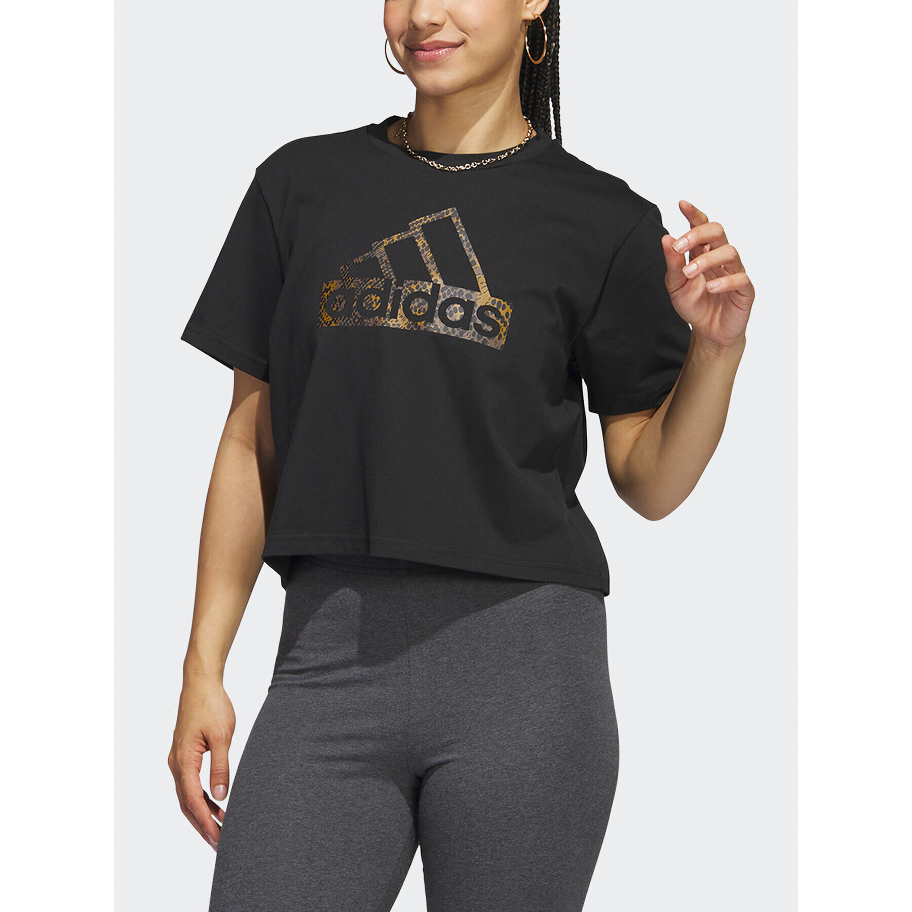 adidas Тишърт Reptile Badge of Sport Graphic T-Shirt HR5317 Черен Regular Fit - Pepit.bg